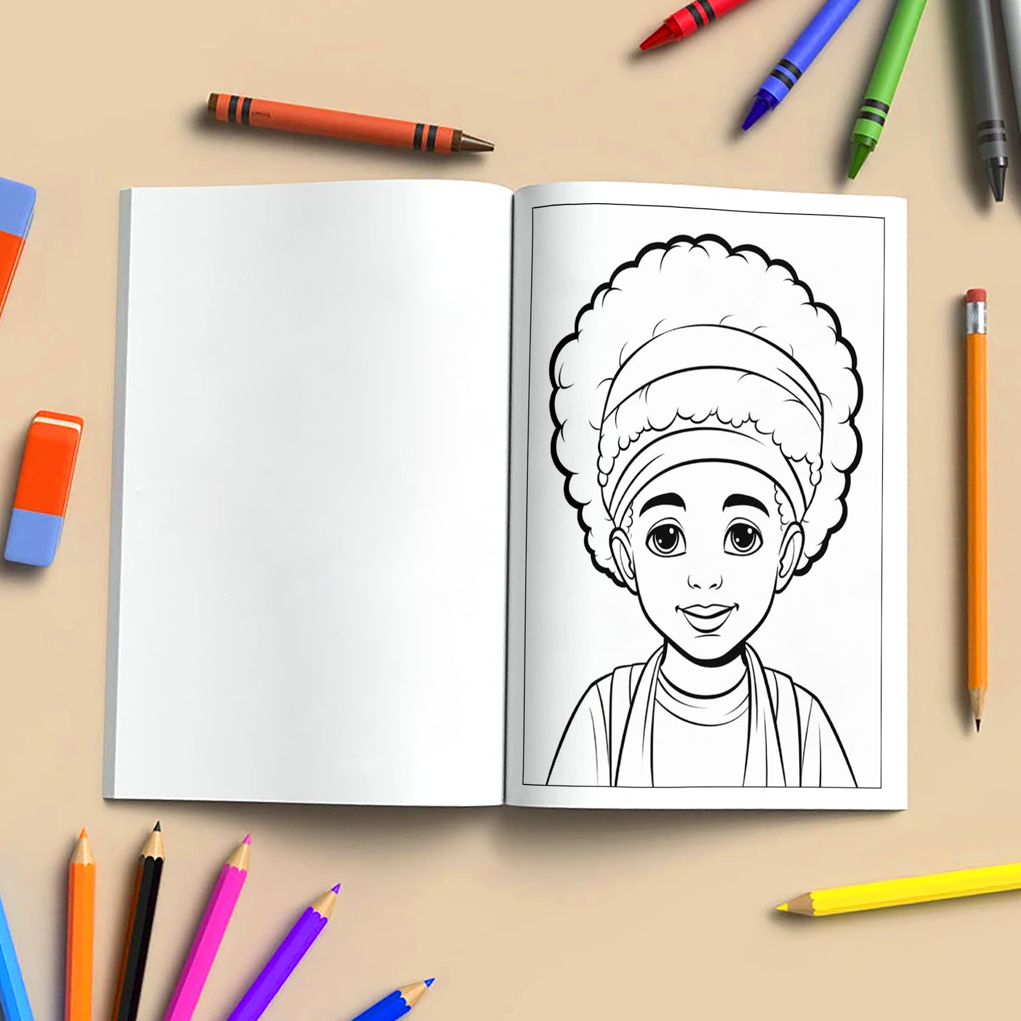 Afro Magic Queens – Black Girls Coloring Pages – 48 Pages – Empowering, Stylish, Natural Hair Looks – For Kids