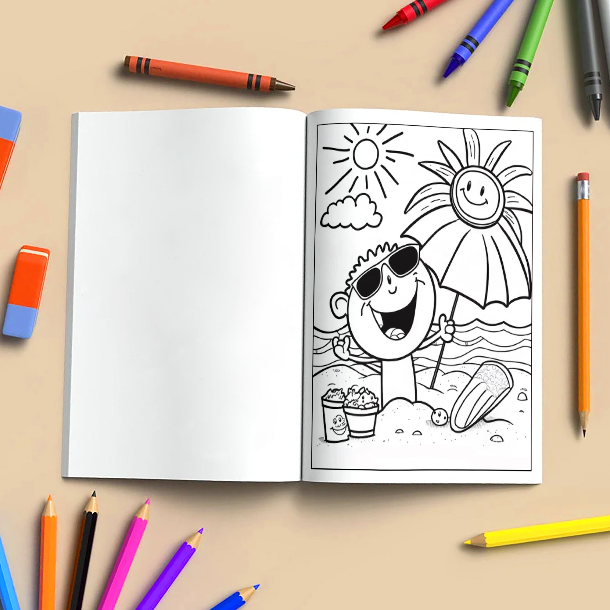 Kawaii Island Fun Hawaii Coloring Pages – 48 Adorable Beach and Ocean Illustrations for Kids