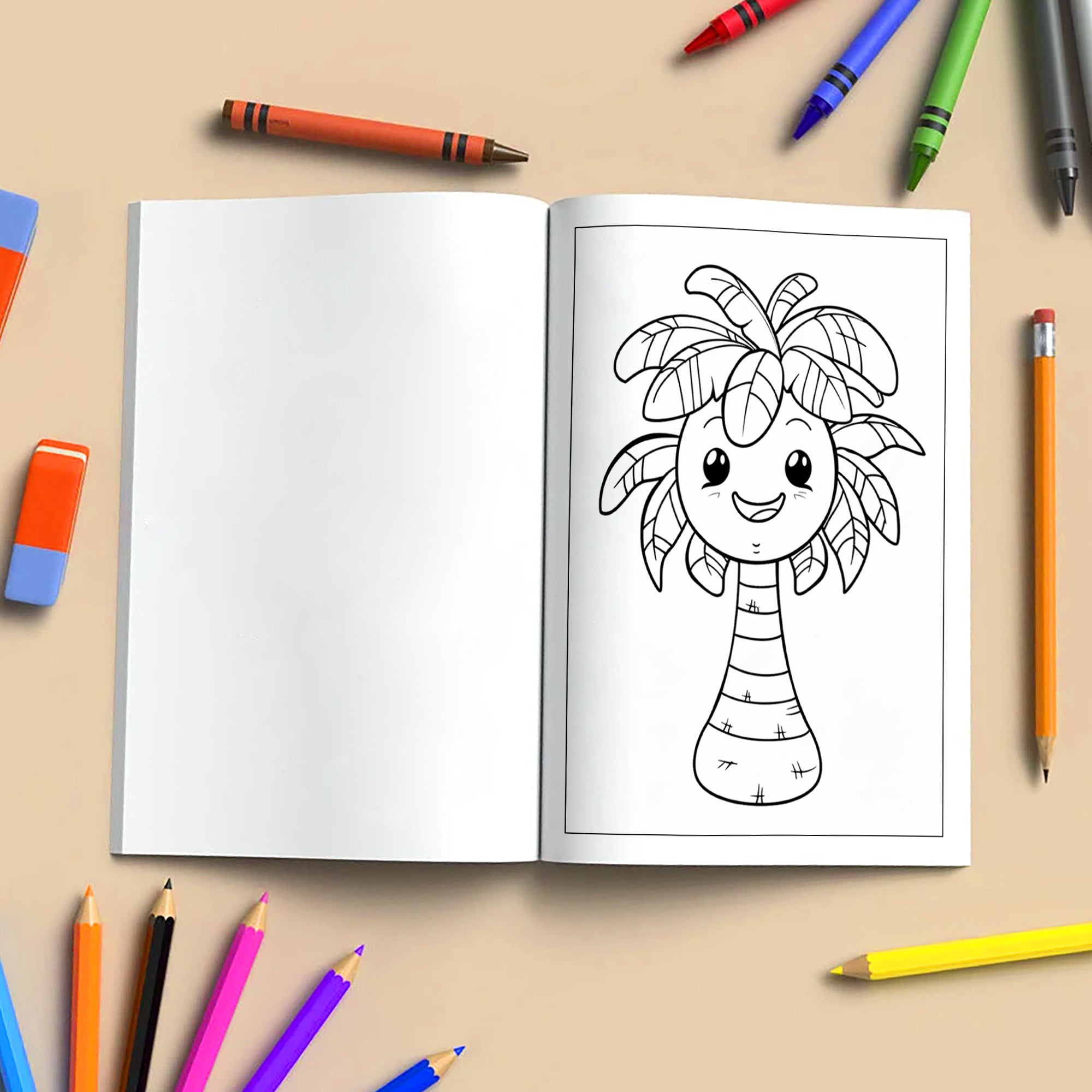 Kawaii Summer Fun Coloring Pages – 48 Pages – Cute Beach, Vacation, and Fun Summer Designs – For Kids
