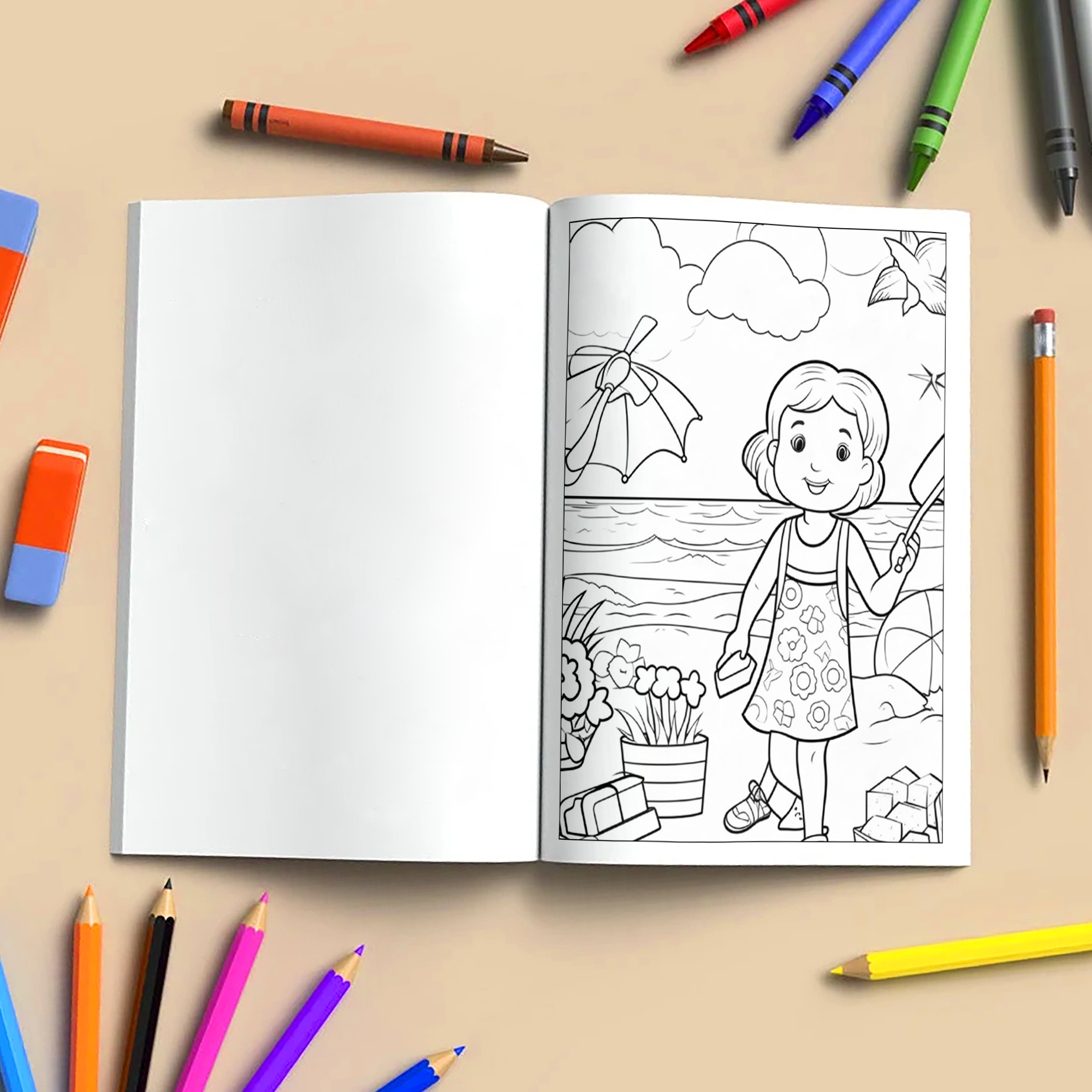 Hawaii Bliss Coloring Pages – 48 Summer Scenes for Kids