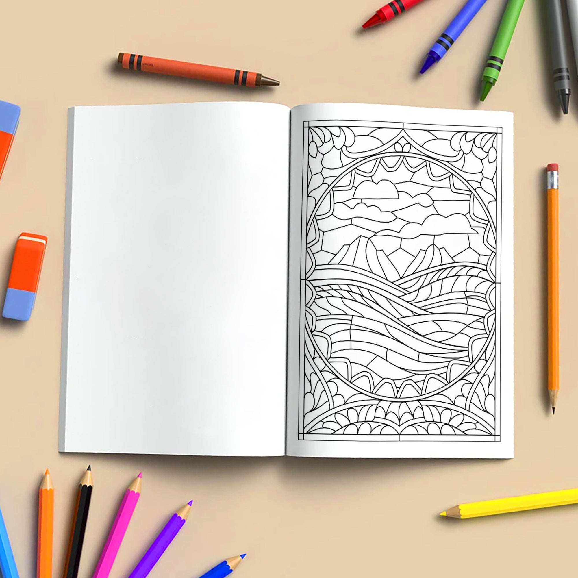Sacred Window Mandalas – Stained Glass Mandala Coloring Pages – 48 Pages – Bold, Geometric, Radiant Patterns – For Adults