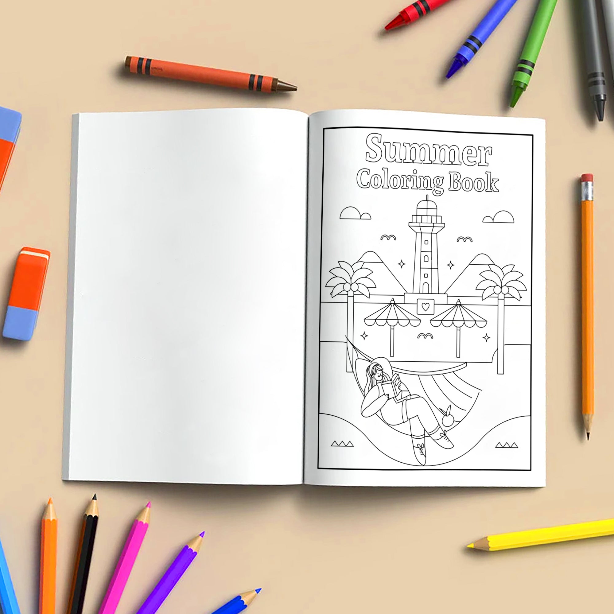 Hawaii Chill Time Coloring Pages – 48 Summer Beach Scenes for Kids