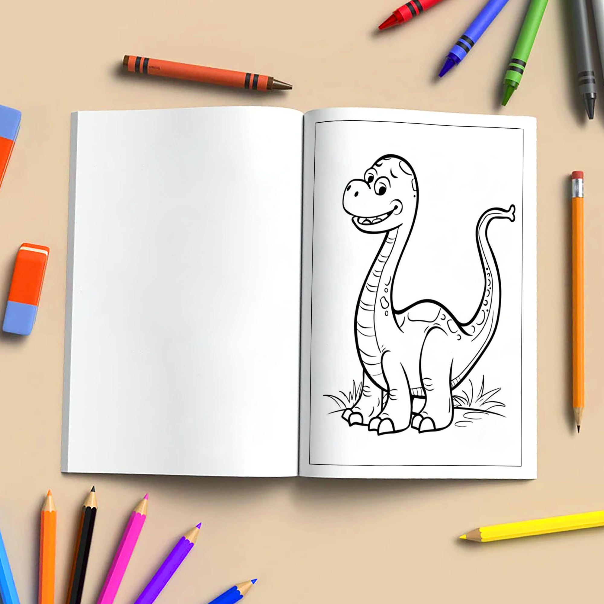 Cuddly Dinos Adventures – Dinosaur Coloring Pages – 48 Pages – Cute, Easy, Playful Fun – For Kids