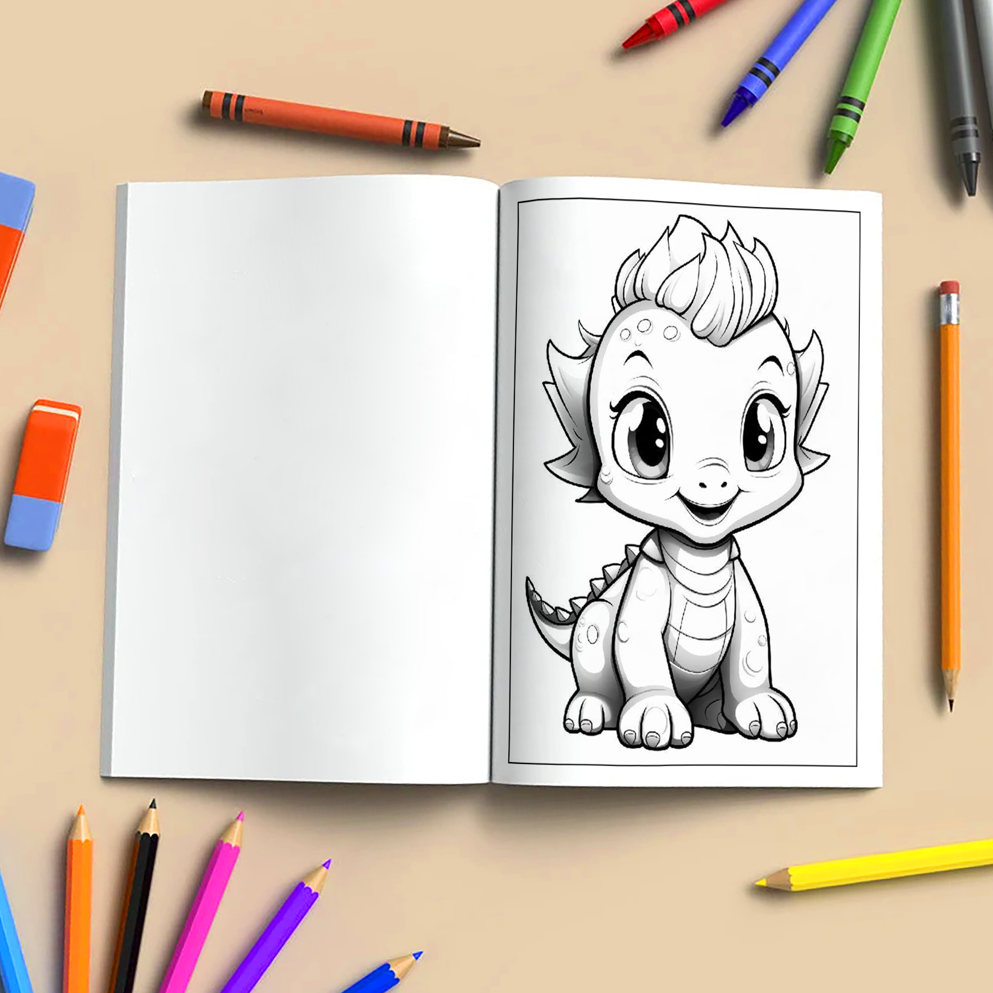 Jurassic Joy Coloring Pages – 48 Fun, Happy, Prehistoric Adventures – For Kids