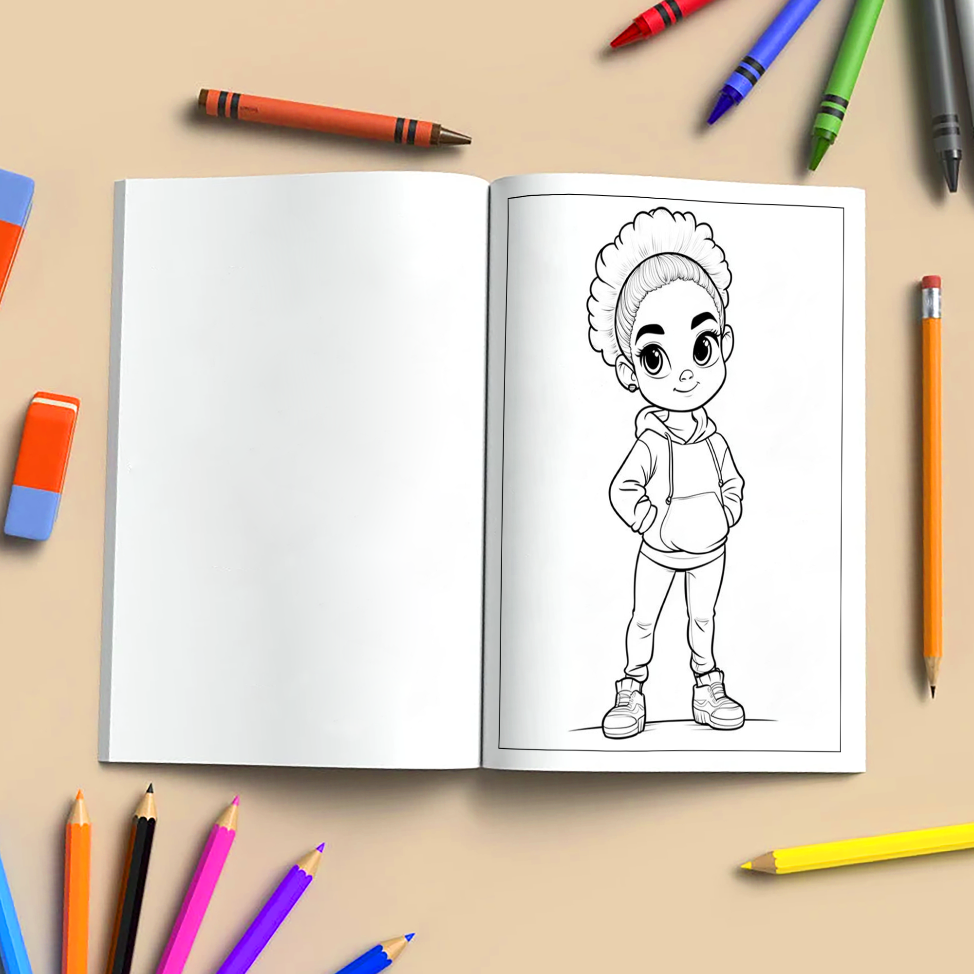 Bold & Braided Beauties – Black Girls Coloring Pages – 48 Pages – Empowering Hairstyles & Fashion – For Kids