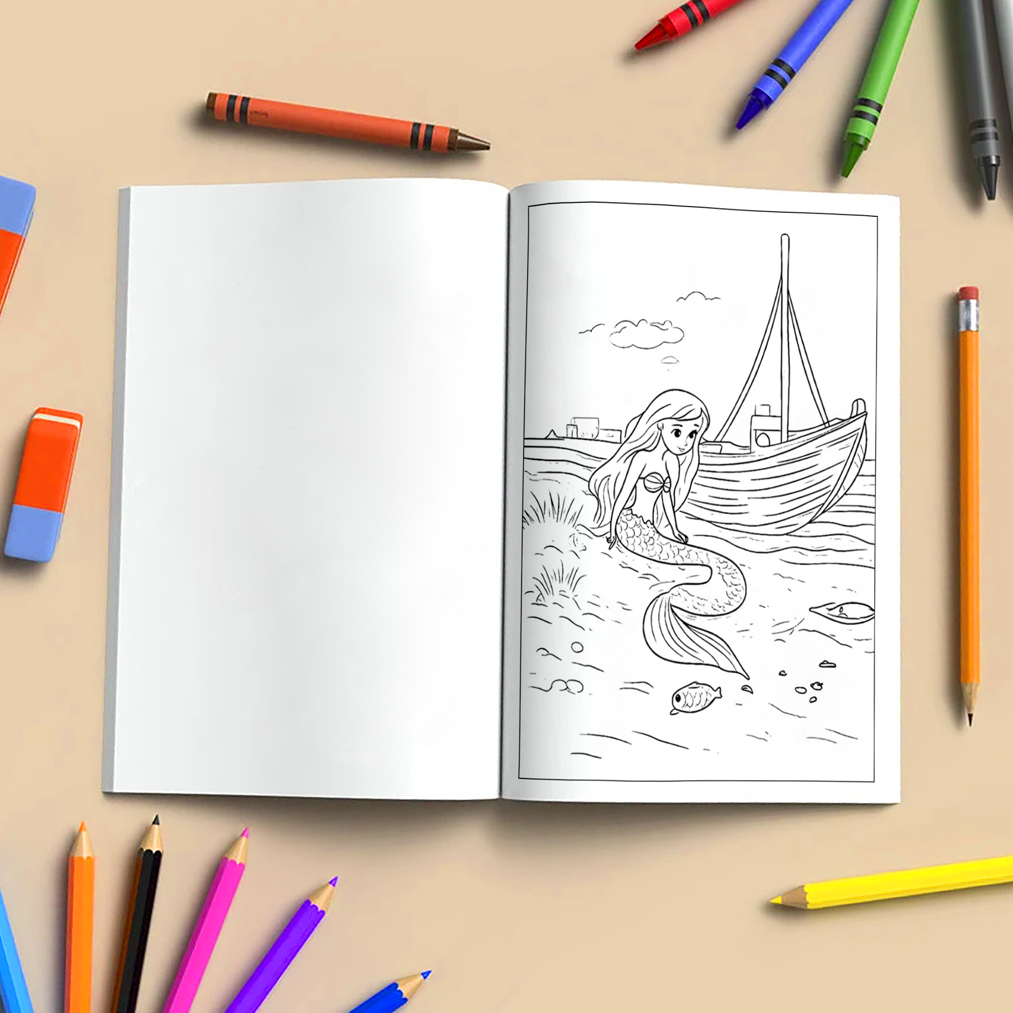 Tropical Siren Coloring Pages – 48 Magical Mermaid Moments for Kids