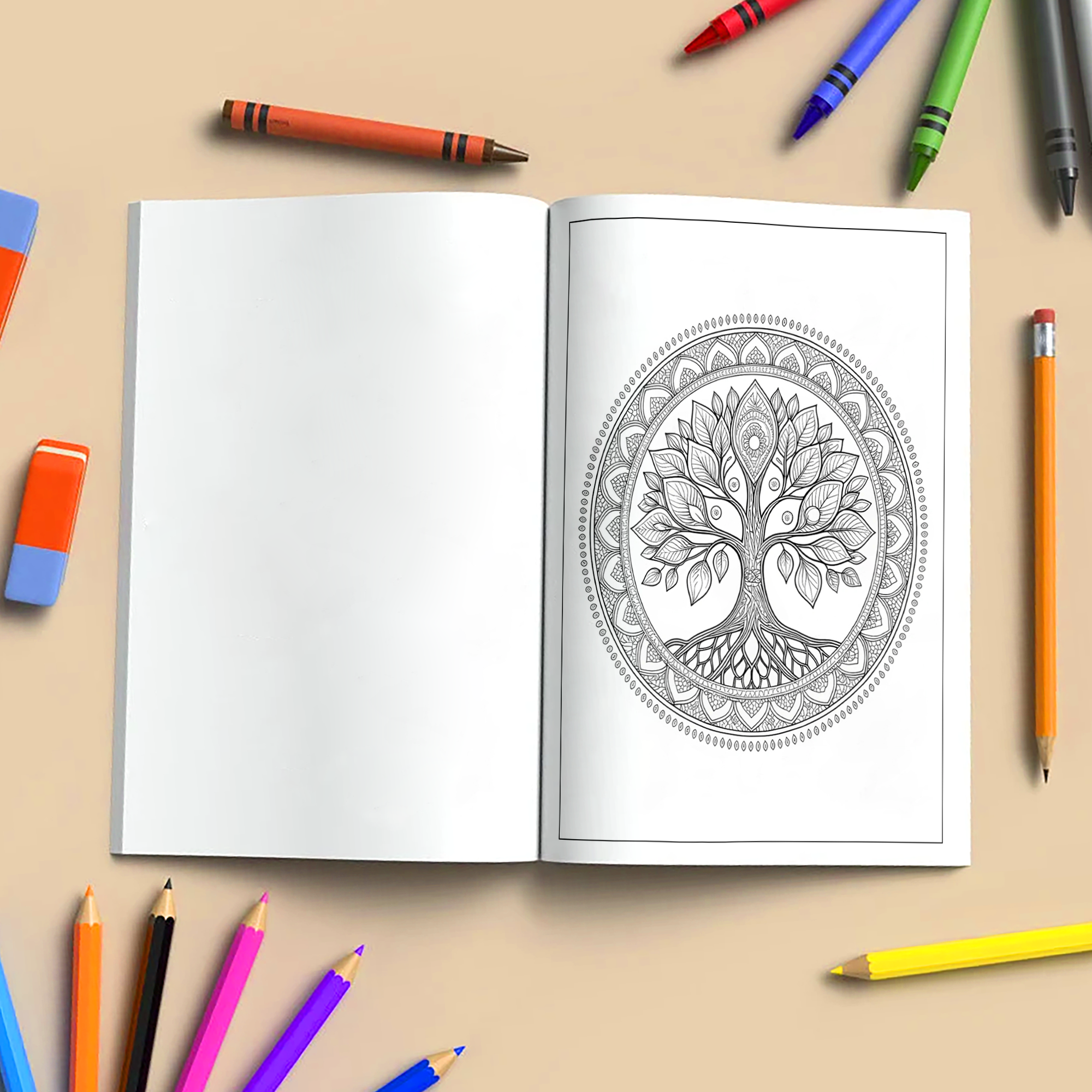 Sacred Tree Mandalas – Mandala Coloring Pages – 48 Pages – Symbolic, Spiritual, Botanical Designs – For Adults