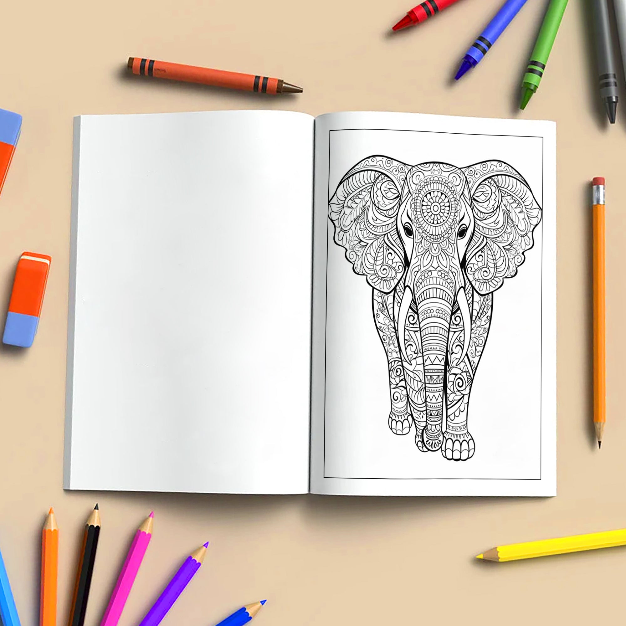Mystic Elephants Coloring Pages – 48 Mandala-Inspired Designs for Adults