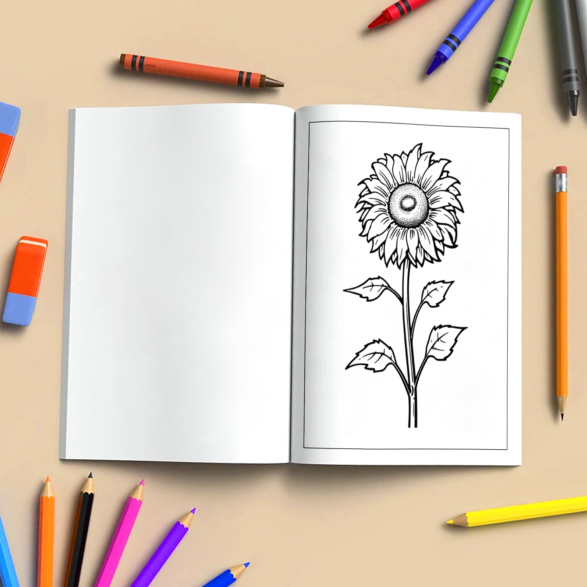 Sunlit Blooms Flower Coloring Pages – 48 Hand-Drawn Floral Designs for Adults