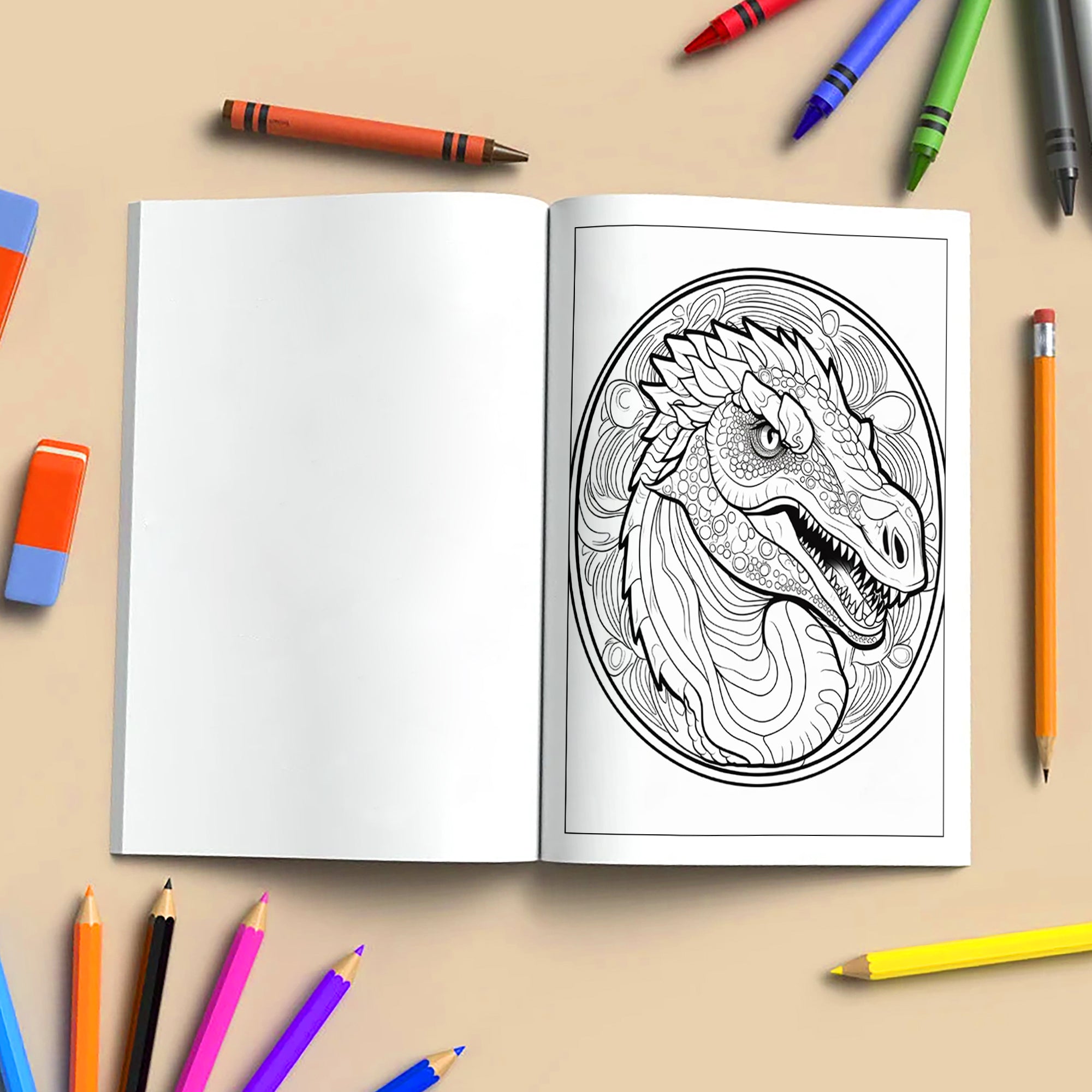 Prehistoric Mandalas Coloring Pages – 48 Intricate Dinosaur Designs for Adults