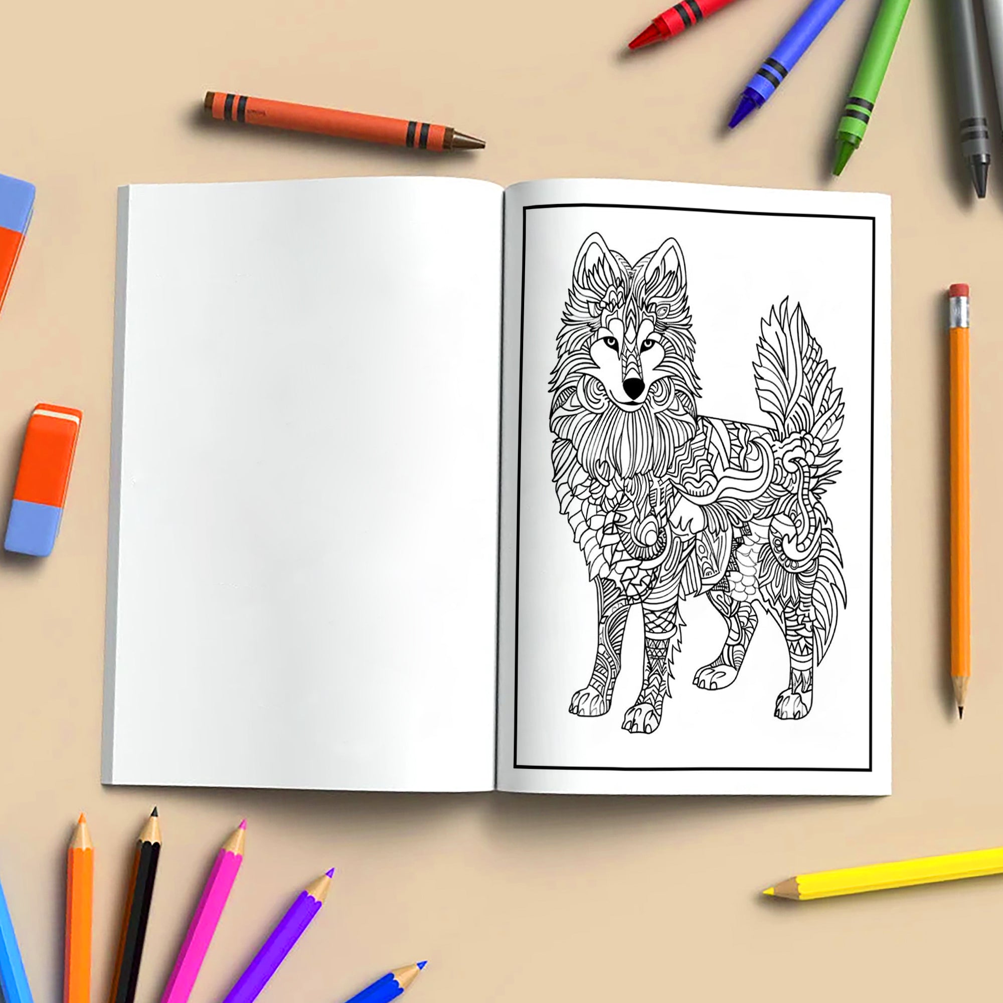 Zentangle Dog Mandala Coloring Pages – 48 Intricate Pet-Inspired Designs for Adults