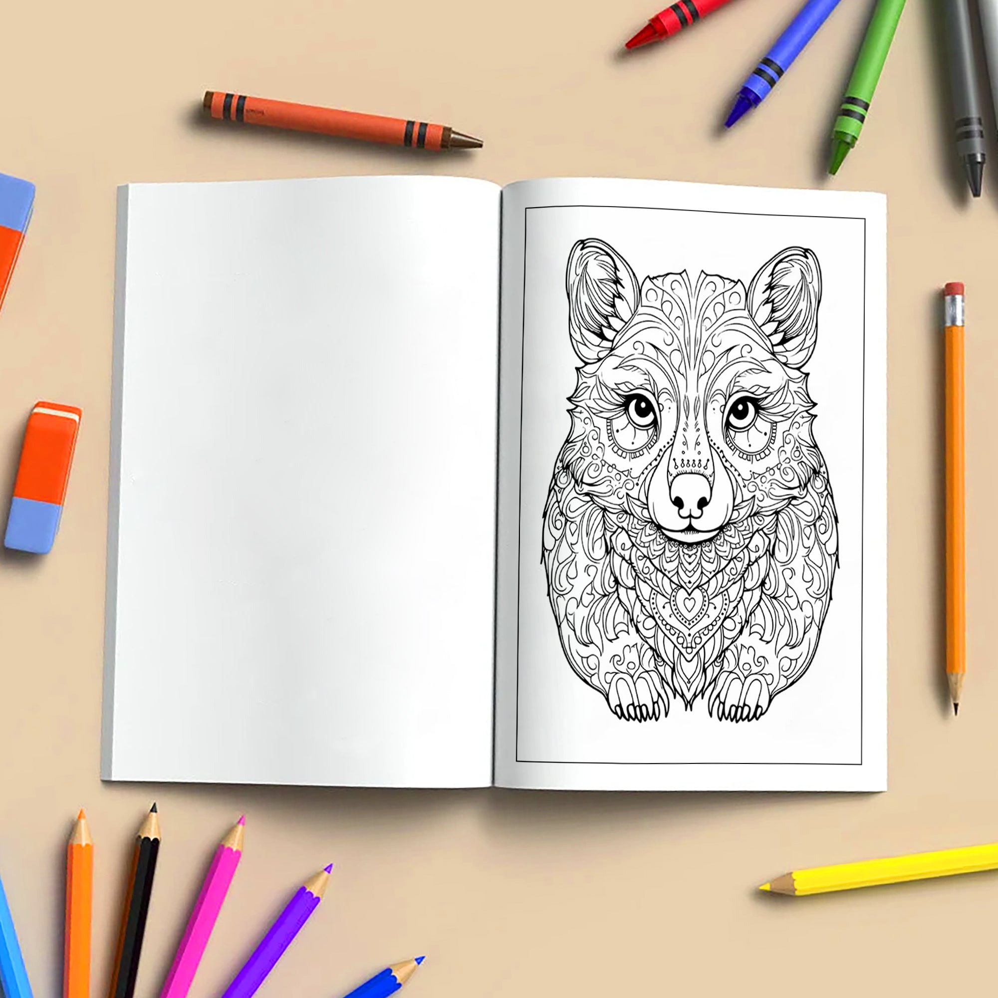 Mystic Bear Coloring Pages – 48 Mandala Animal Designs for Adults