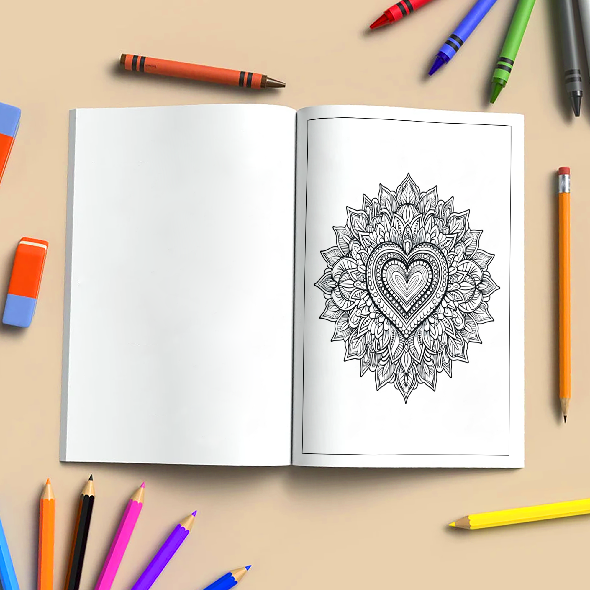 Heart Mandala Coloring Pages – 48 Intricate Love-Themed Designs for Adults