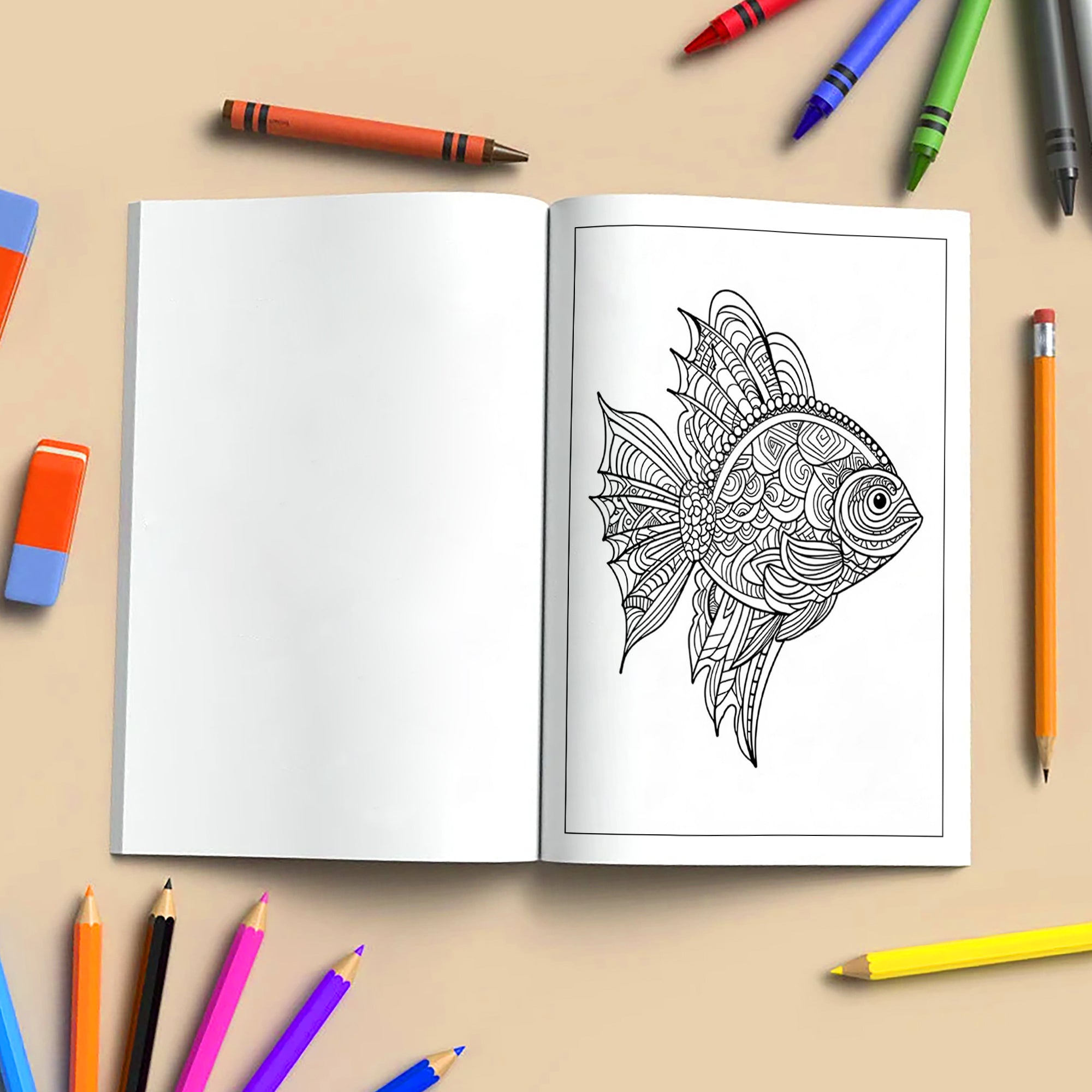 Mystic Koi Coloring Pages – 48 Intricate Fish Mandala Designs – For Adults