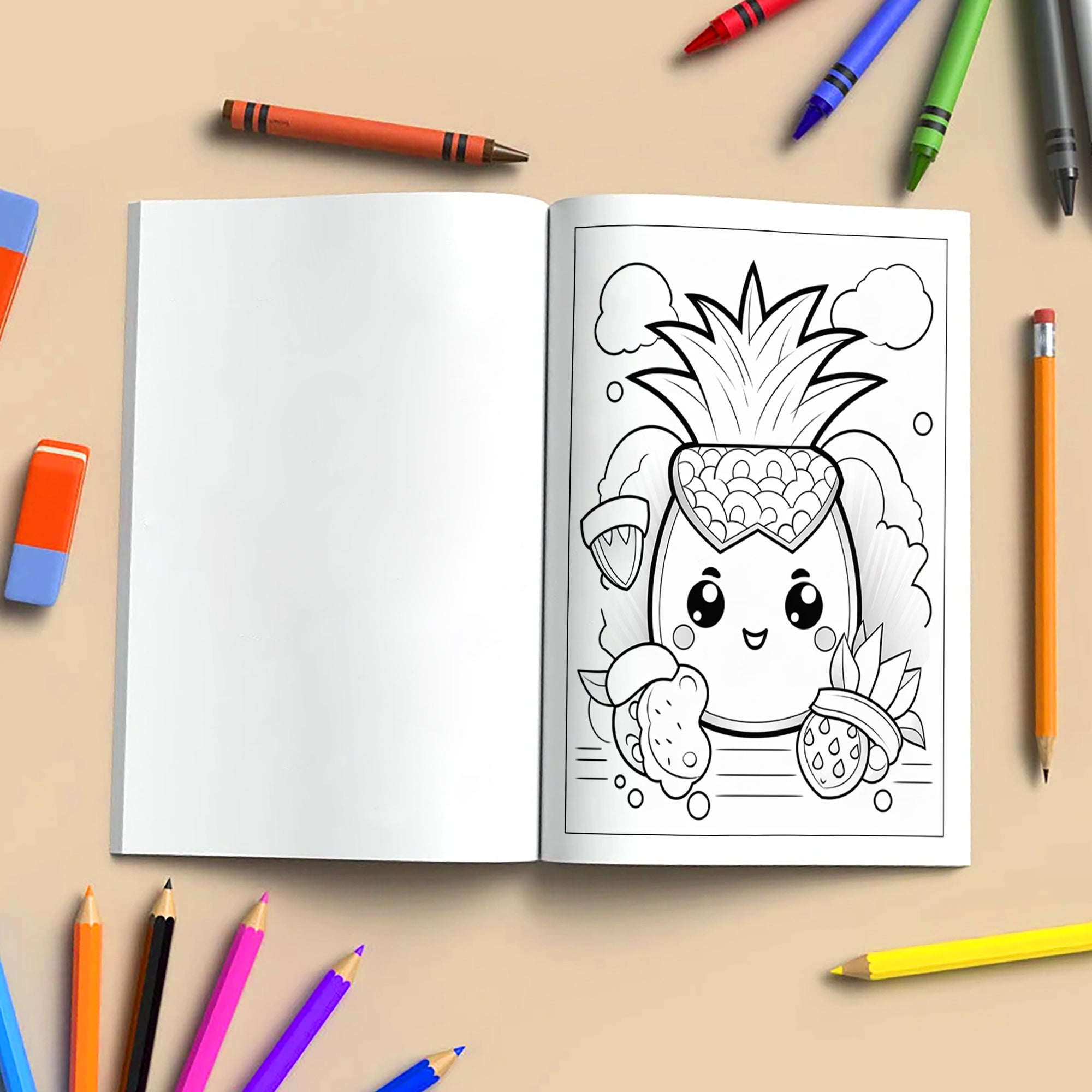 Pineapple Paradise Hawaii Coloring Pages – 48 Fun Summer Scenes for Kids