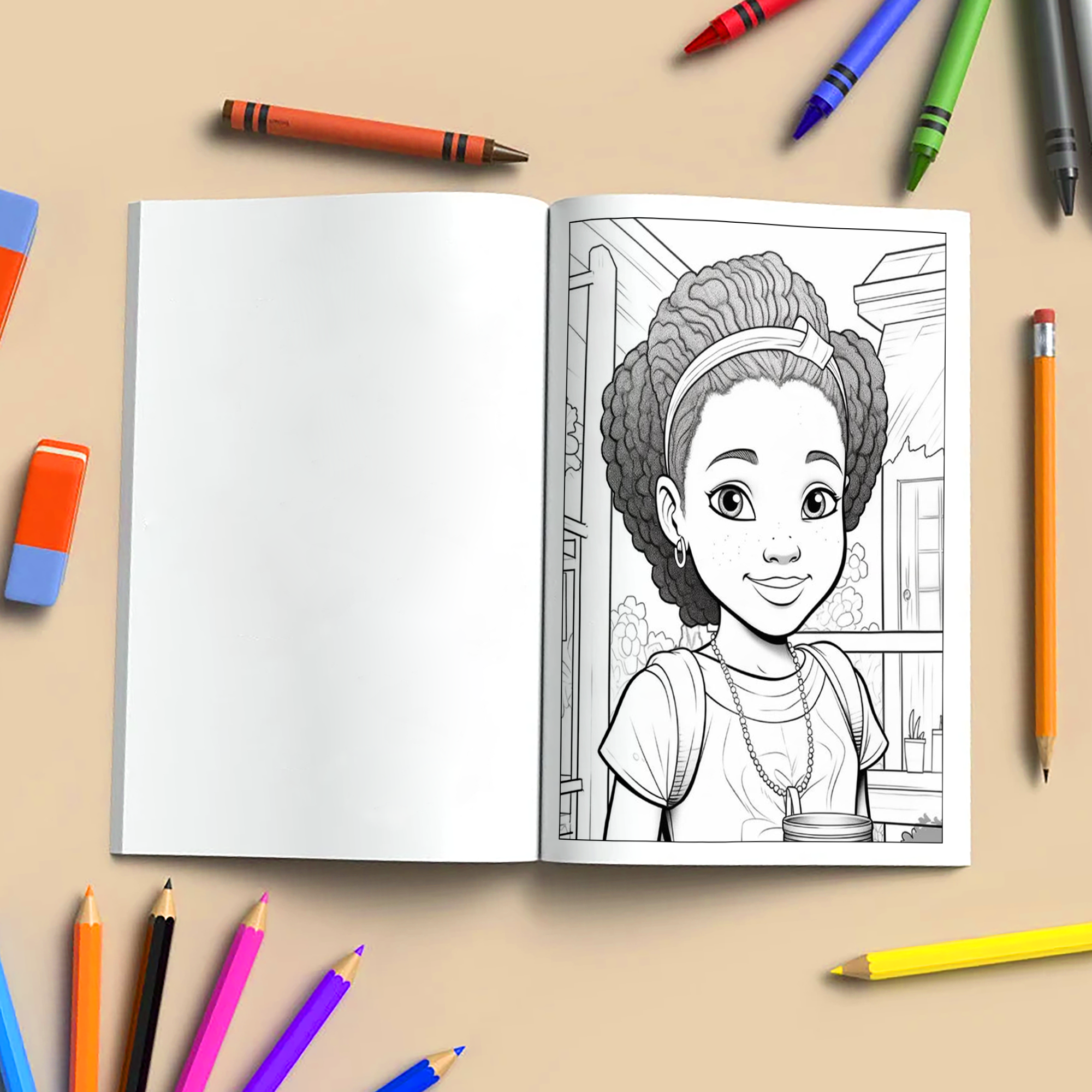 Melanin Magic – Black Girls Coloring Pages – 48 Pages – Bold, Graceful, Natural Beauty – For Adults