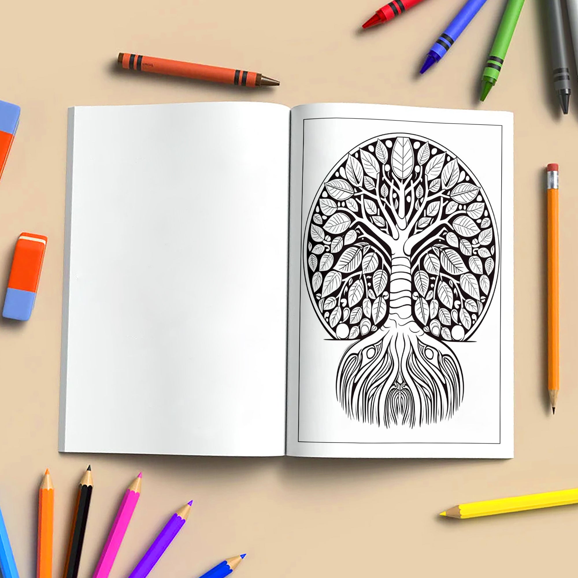 Divine Tree Mandalas Coloring Pages – 48 Spiritual and Nature Mandalas for Adults