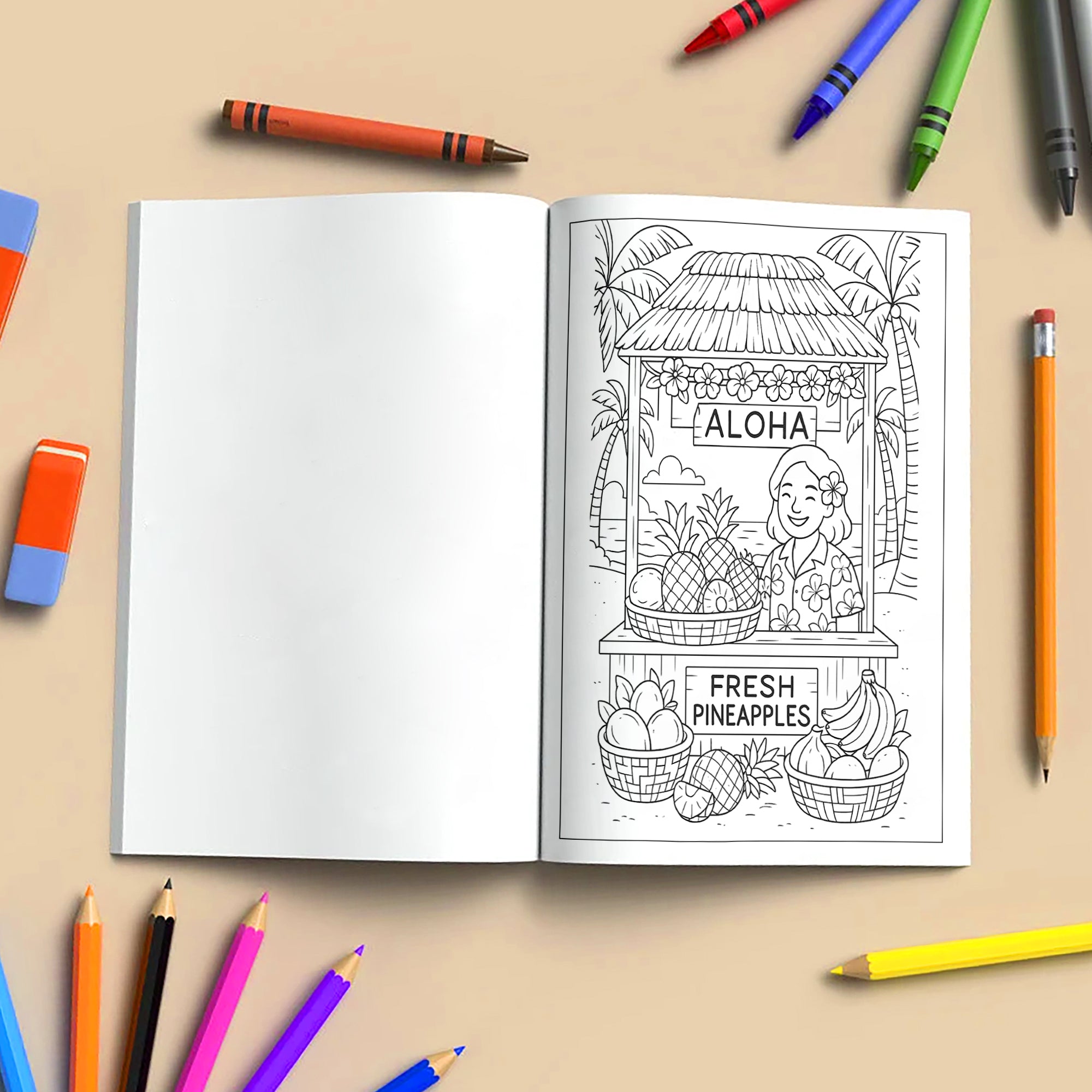 Everyday Hawaii – Hawaii Coloring Pages – 48 Pages – Island Life, Daily Moments, Local Fun – For Kids