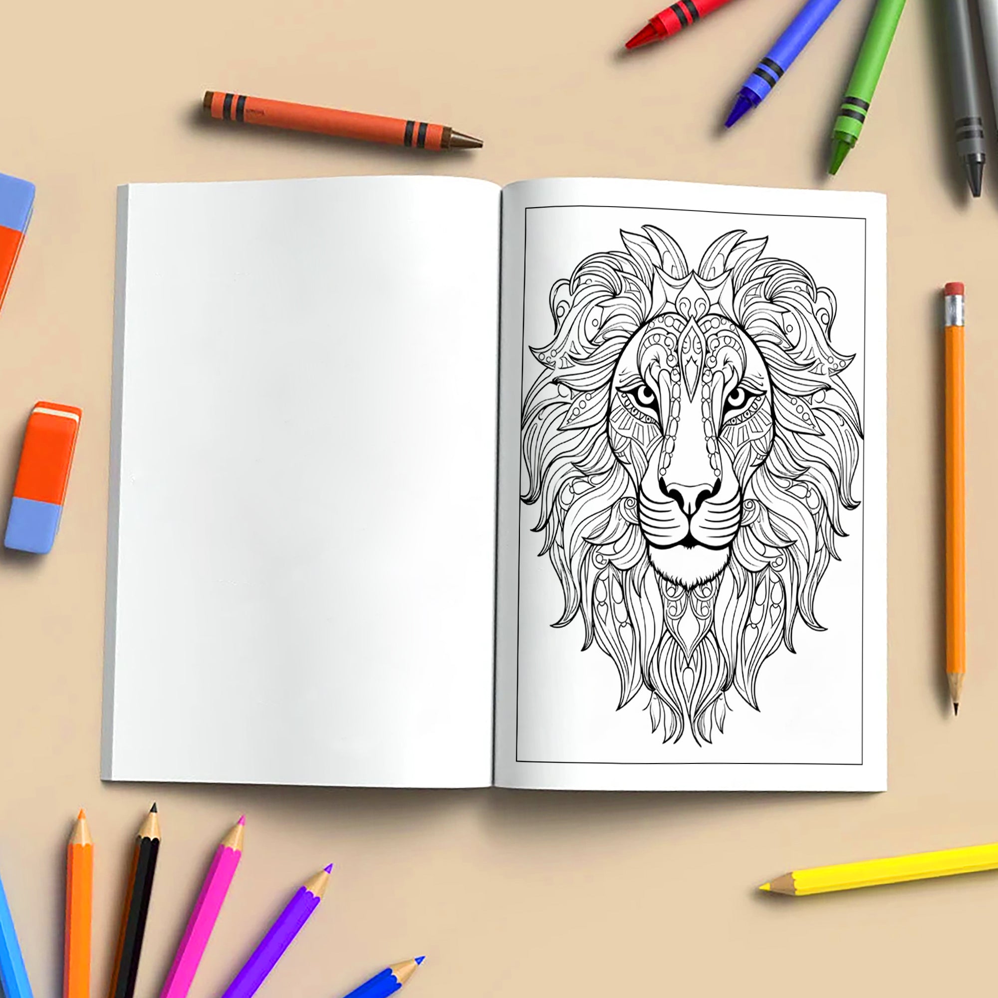 King of the Mandalas Coloring Pages – 48 Bold and Beautiful Lion Patterns for Adults