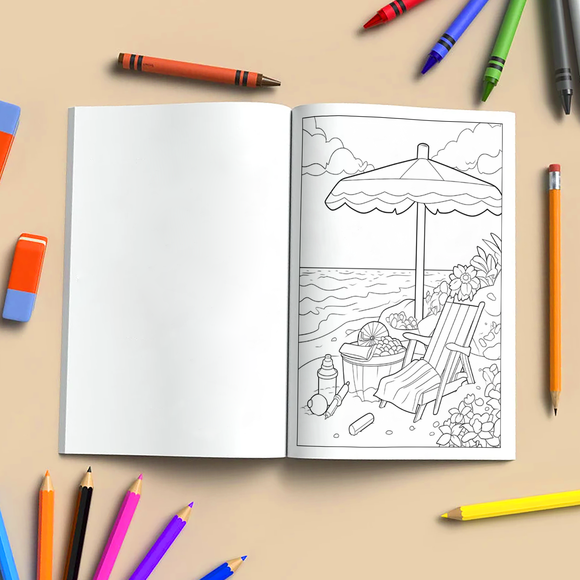 Hawaii by the Sea Coloring Pages – 48 Scenic Island Pavilions and Shores for Adults