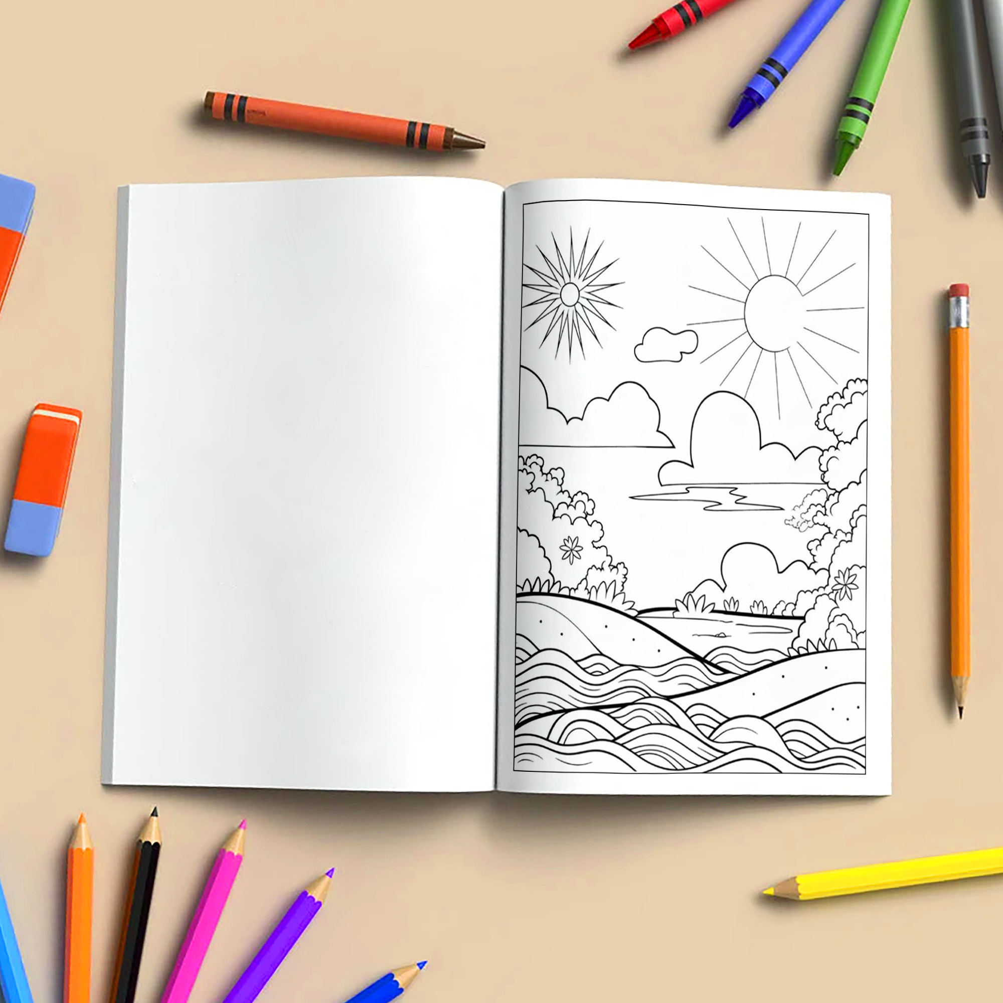 Aloha Horizons Hawaii Coloring Pages – 48 Peaceful Sunset Views for Adults