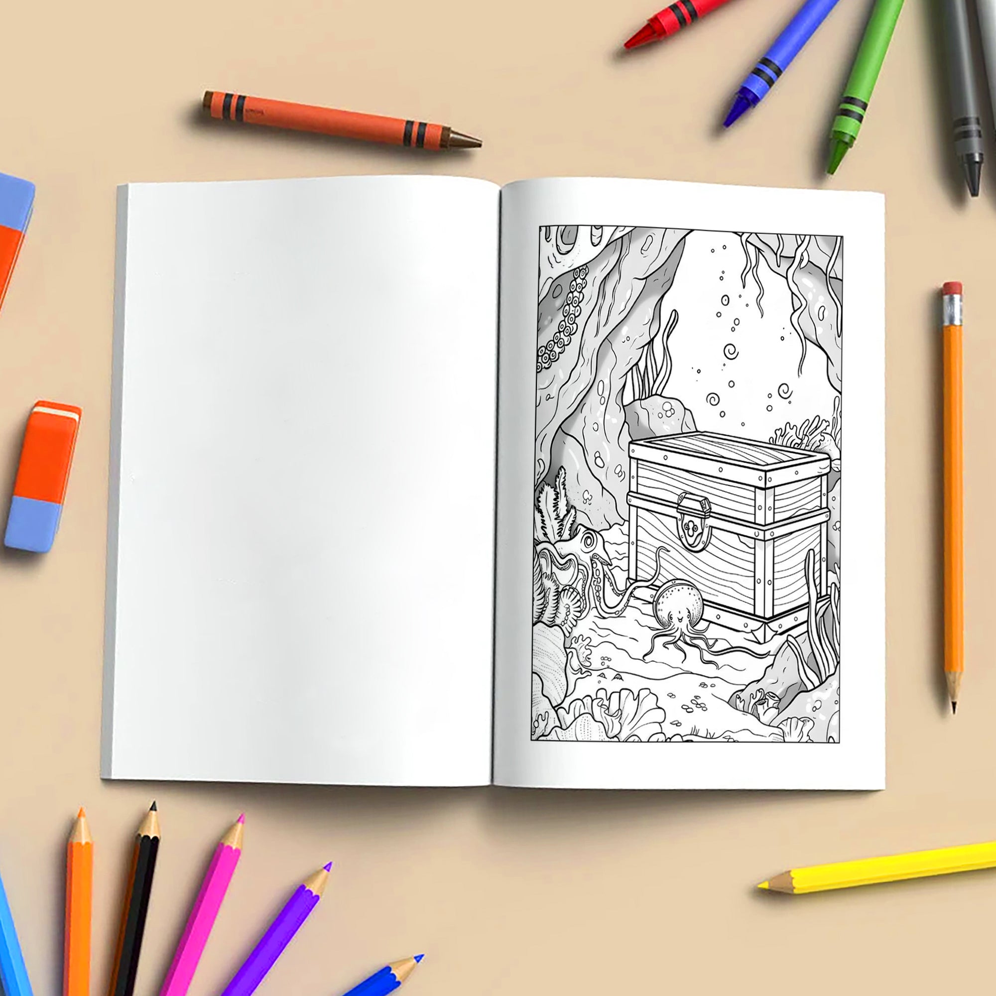 Hawaii Beach Wonders Coloring Pages – 48 Seaside Treasures and Fun Castles for Kids