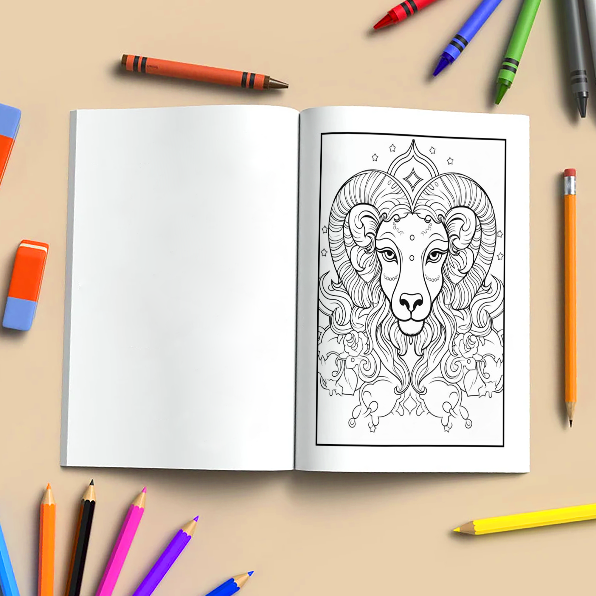 Starlit Zodiac Mandalas – Zodiac Coloring Pages – 48 Pages – Cosmic Patterns, Horoscope Magic – For Adults
