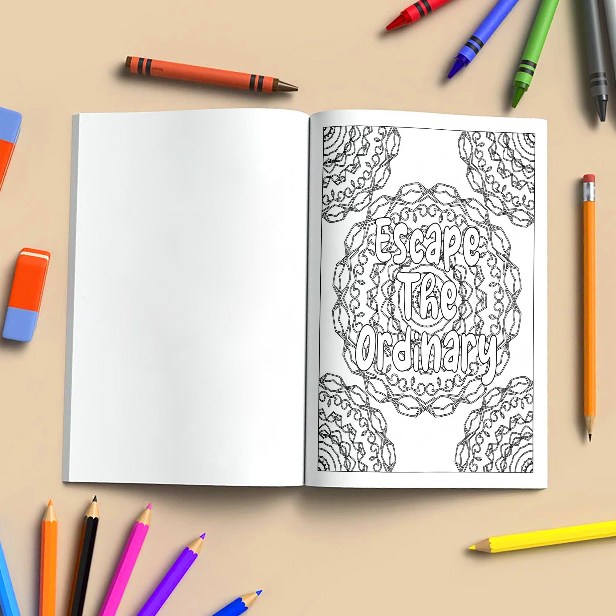 Mandala Inspirations Coloring Pages – 48 Empowering Quotes for Adults