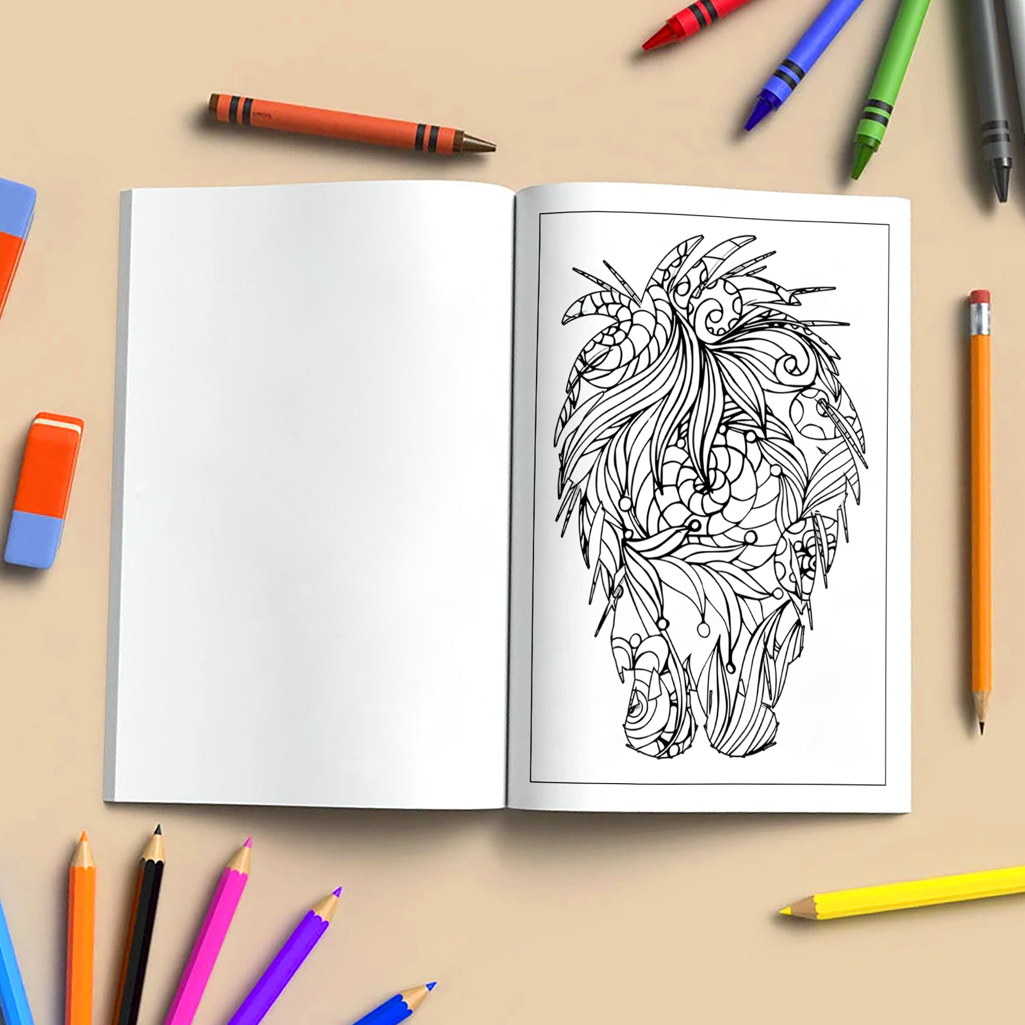 Mandala Animal Shapes Coloring Pages – 48 Intricate Silhouette Designs for Adults