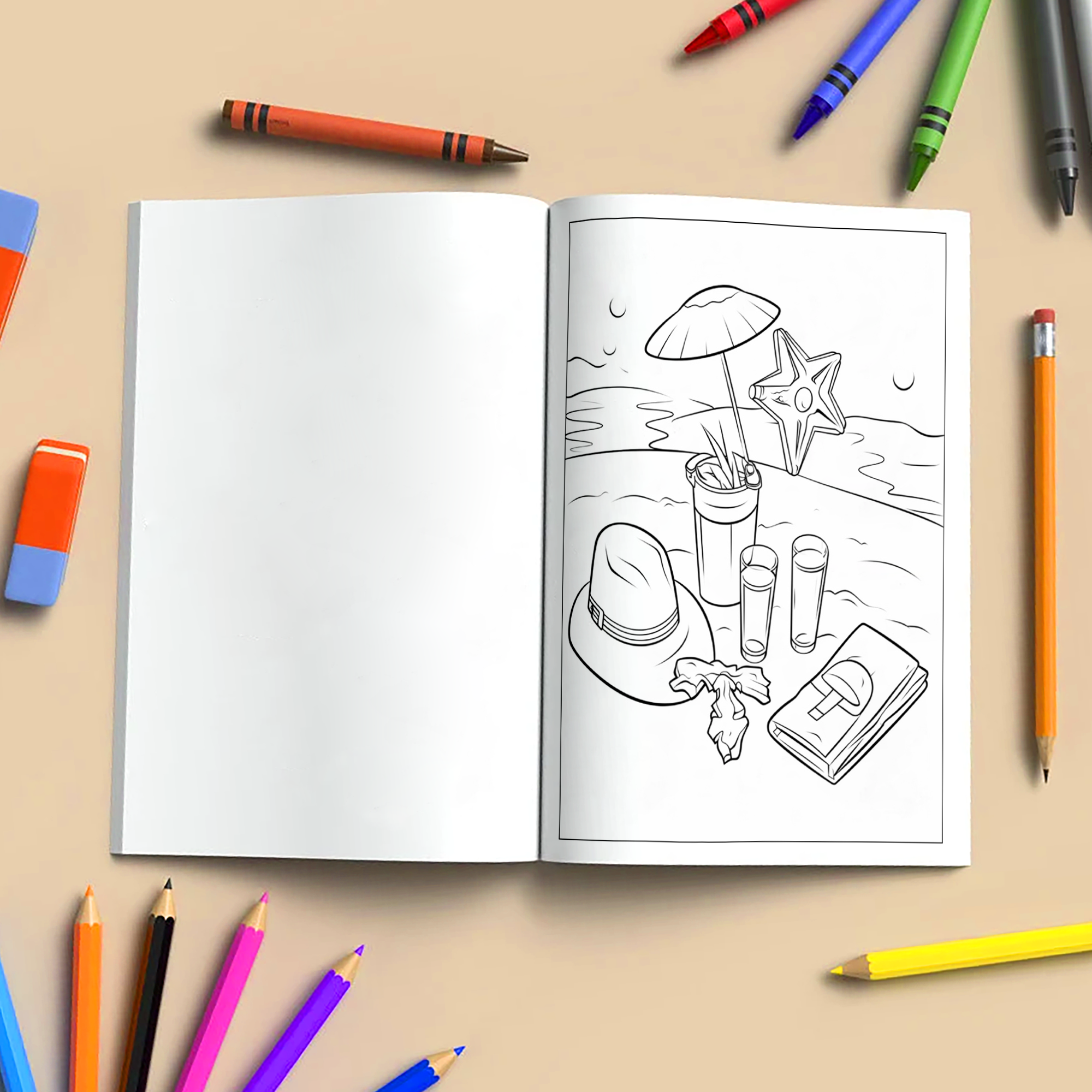 Hawaiian Sunshine Adventures Coloring Pages – 48 Tropical and Beach Scenes for Kids