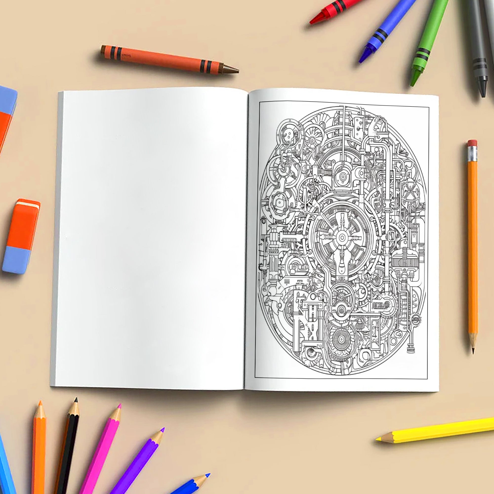 Plumbing Patterns – Plumbing Mandala Coloring Pages – 48 Pages – Complex Pipework and Engineering Designs – For Adults
