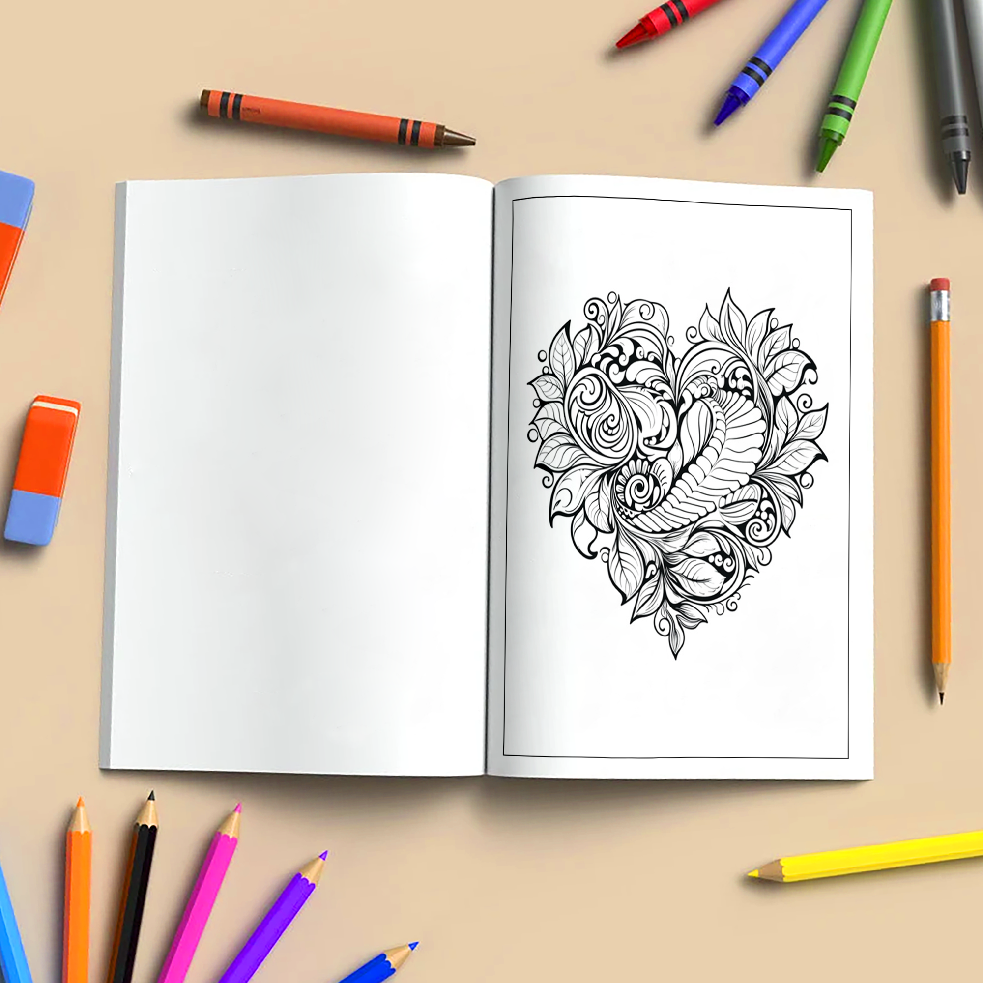Romantic Mandala Coloring Pages – 48 Whimsical Love and Floral Patterns for Adults
