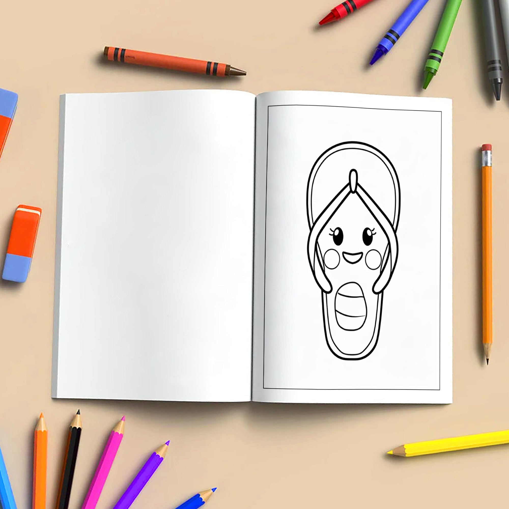 Kawaii Hawaii Vibes Coloring Pages – 48 Cute Summer and Beach Scenes for Kids