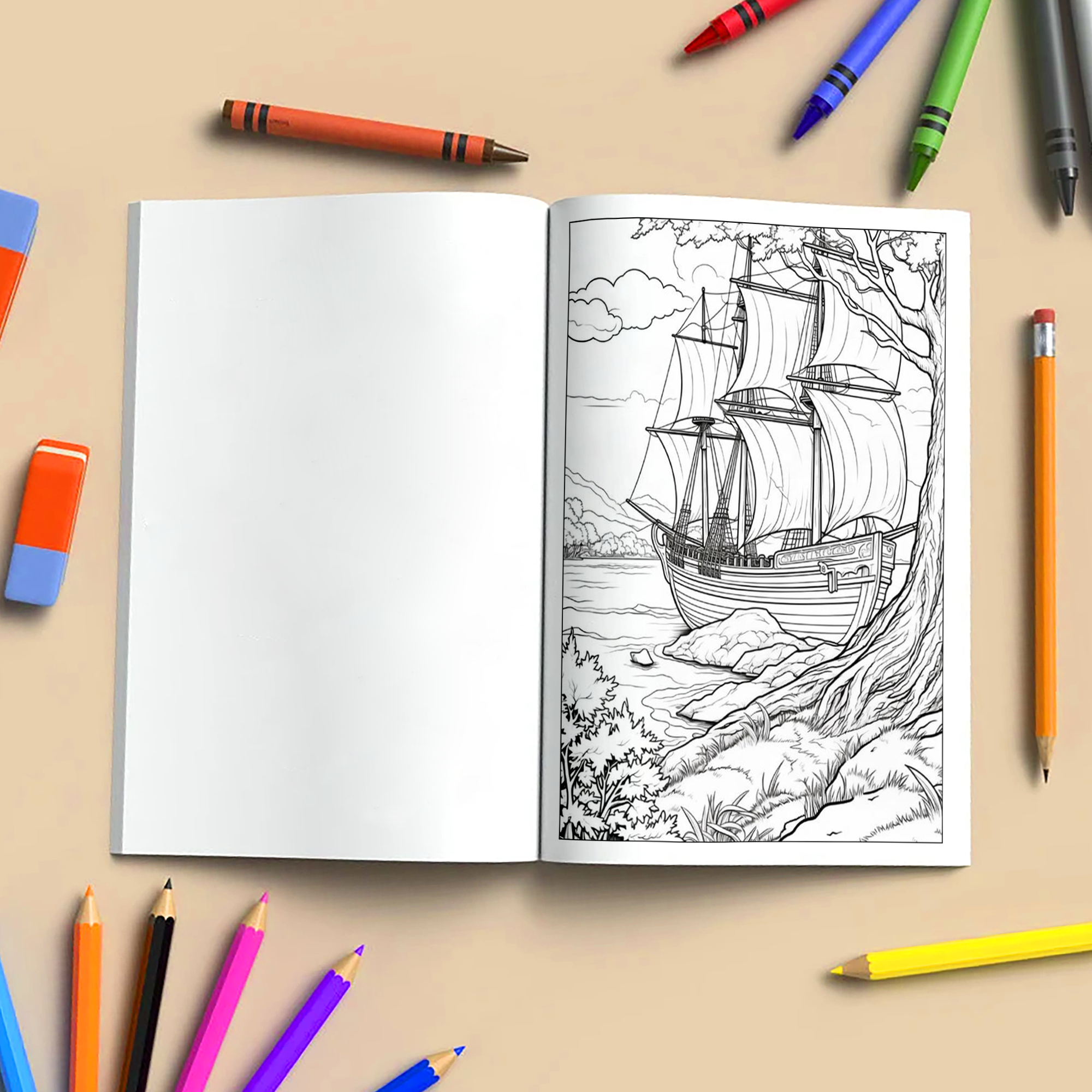 Sailing Hawaii Coloring Pages – 48 Tropical Ocean Scenes for Adults