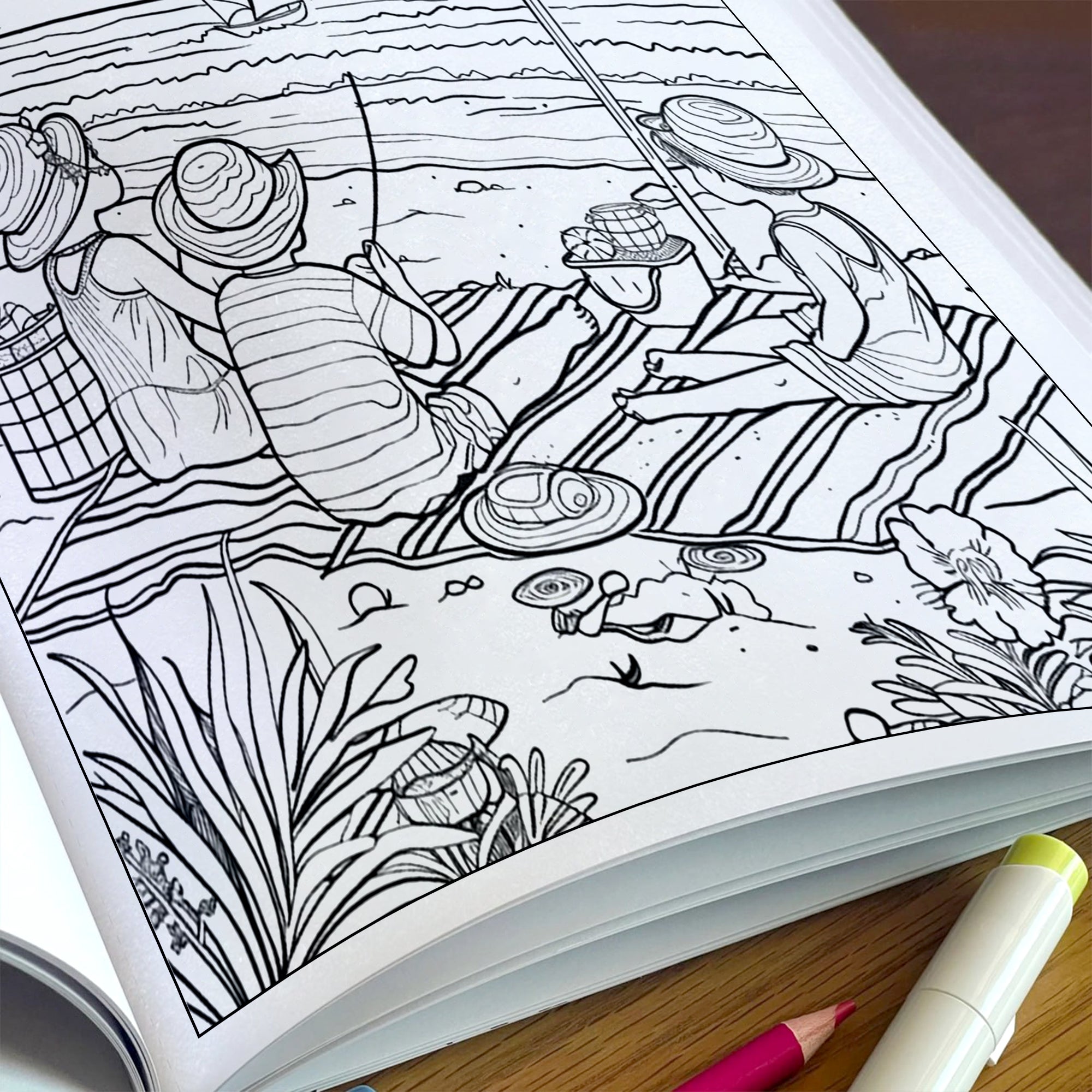 Coastal Days in Hawaii – Hawaii Coloring Pages – 48 Pages – Scenic, Calm, Summer Vibes – For Adults