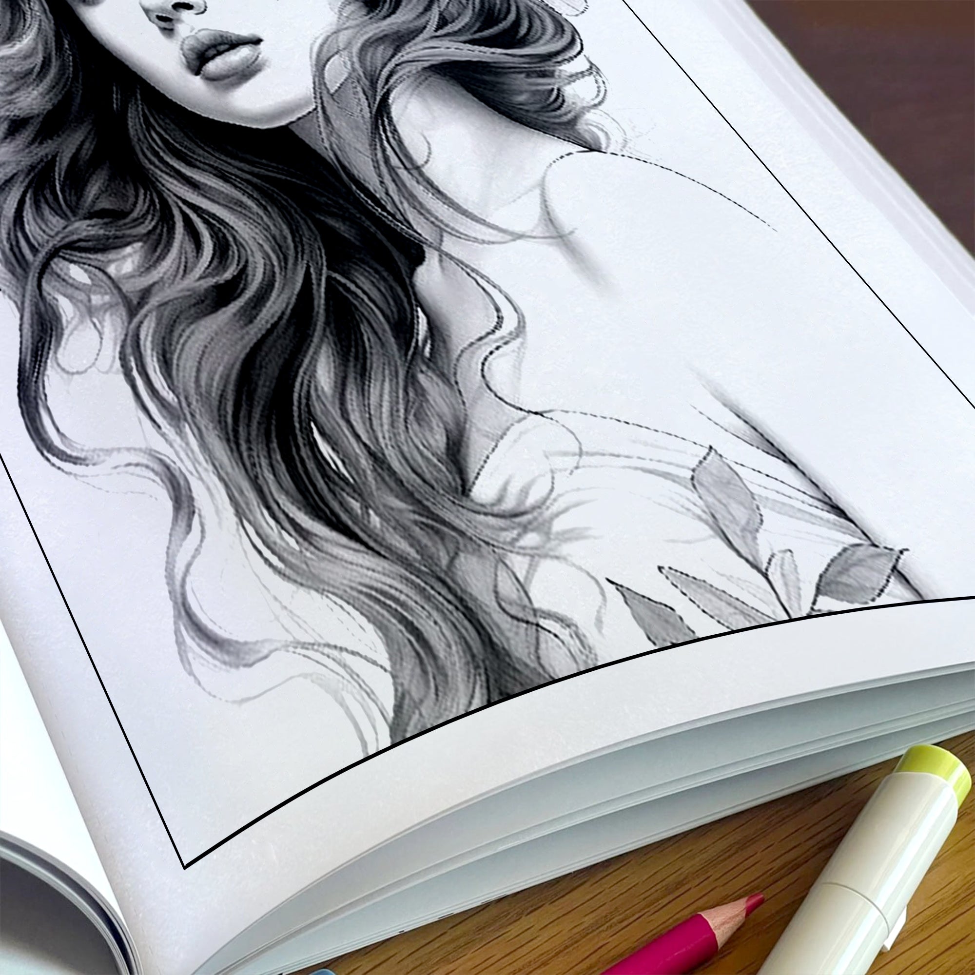 Cozy Blossom Girls Coloring Pages – 48 Relaxing Line Art Illustrations for Adults