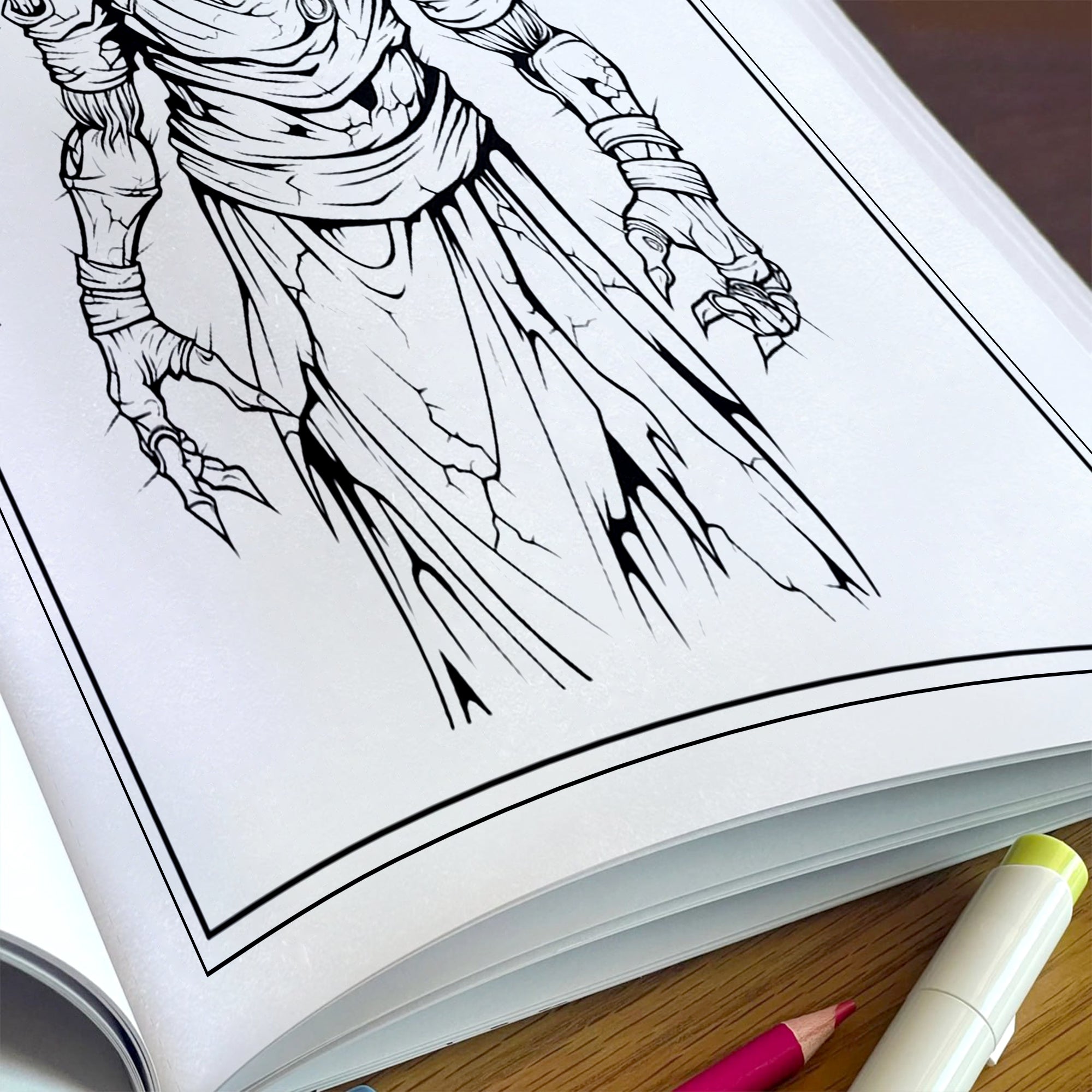 Haunting Screams Horror Coloring Pages – 48 Pages – Scary Skeletons, Zombies & Haunted Piano Scene – For Adults