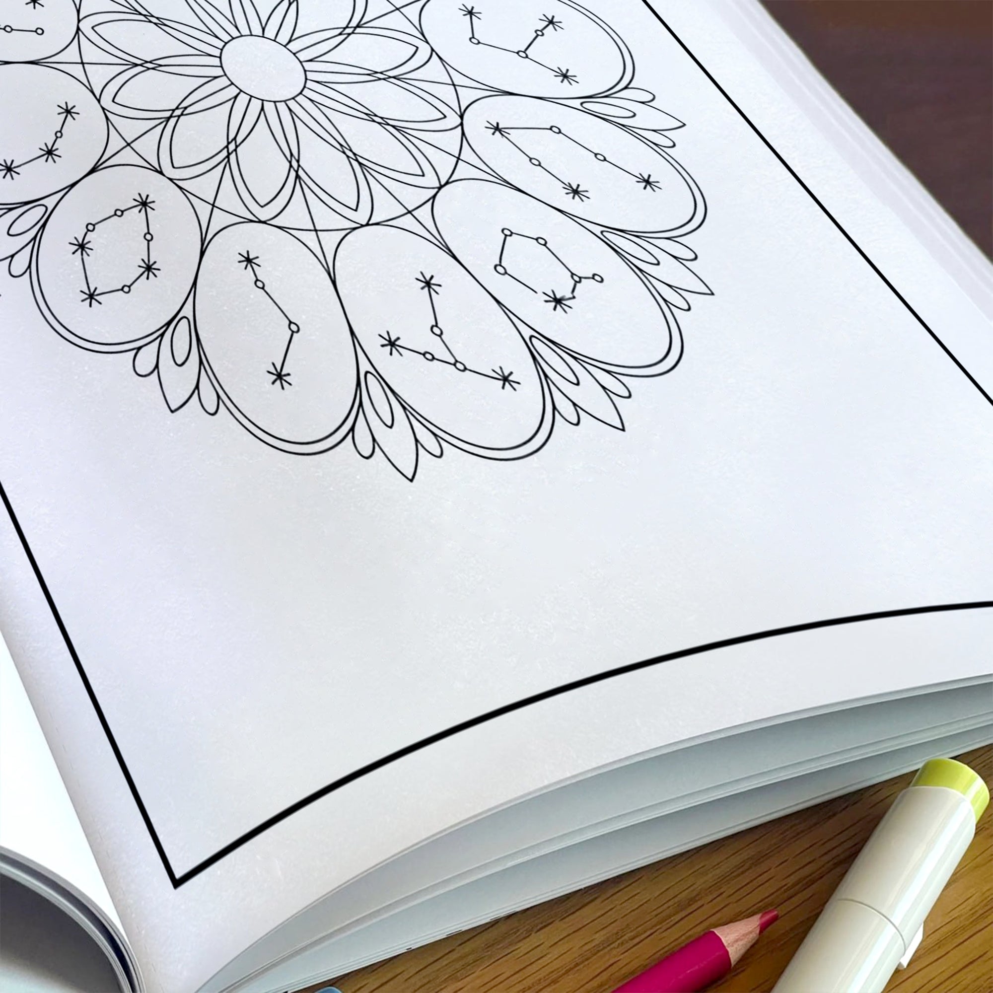 Zodiac Mandalas Coloring Pages – 48 Pages – Celestial Symbols & Constellation Designs for Adults