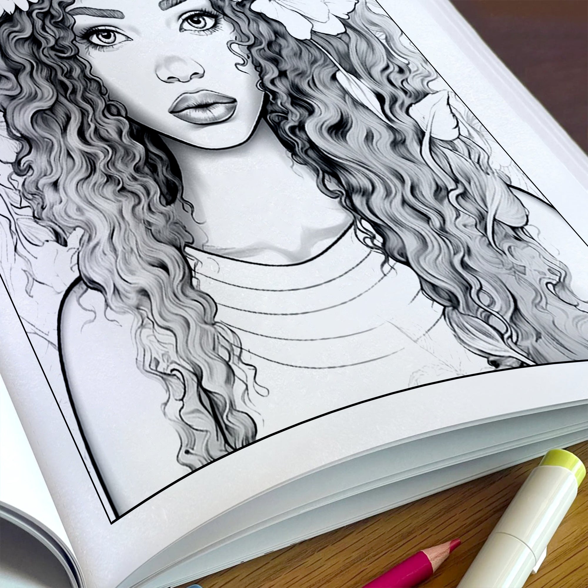 Crowned Beauty Coloring Pages – 48 Stunning Afro Woman Portraits for Adults