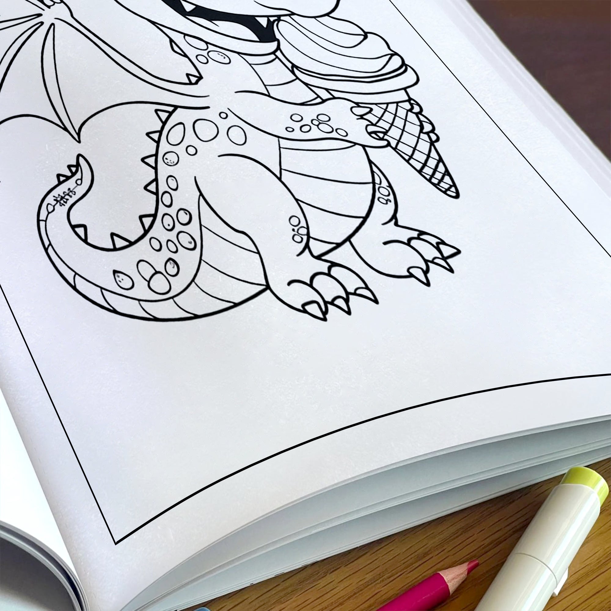 Magical Dino World Coloring Pages – 48 Pages – Cute Dinosaur Adventures, Bath Time and Magic Scenes – For Kids