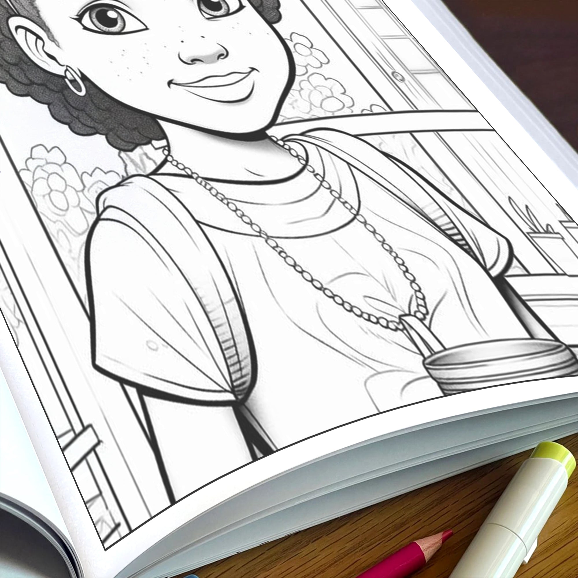 Melanin Magic – Black Girls Coloring Pages – 48 Pages – Bold, Graceful, Natural Beauty – For Adults