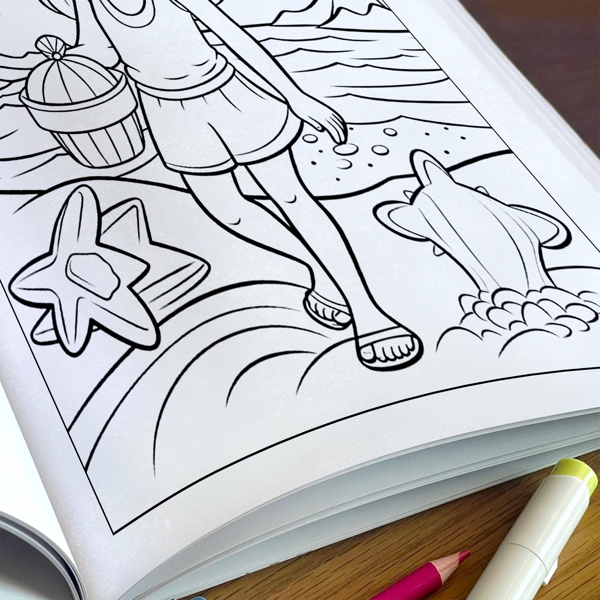 Aloha Beach Fun Coloring Page – 48 Pages – For Kids