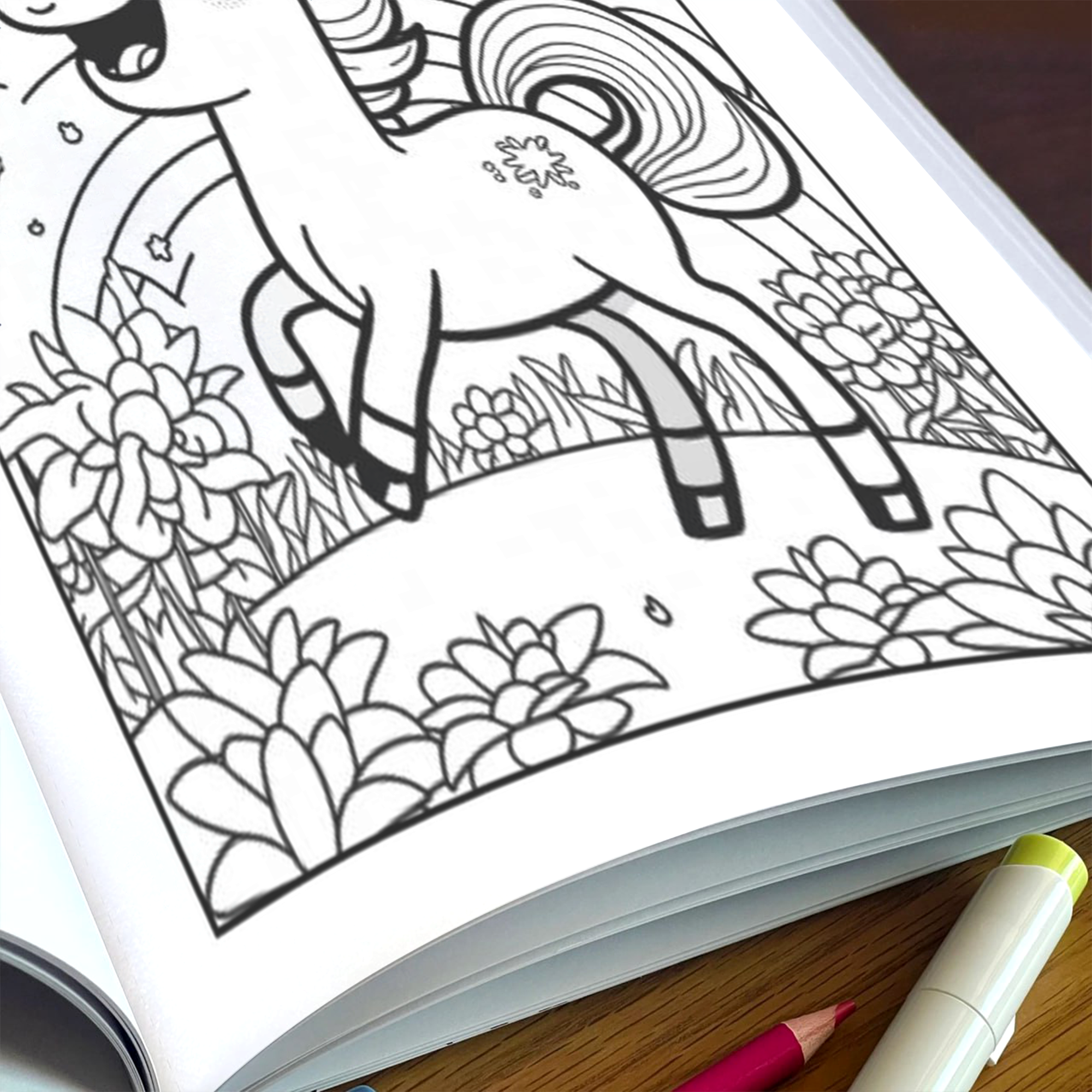 Rainbow Gallop Coloring Pages – 48 Magical Creatures & Scenes – for Kids
