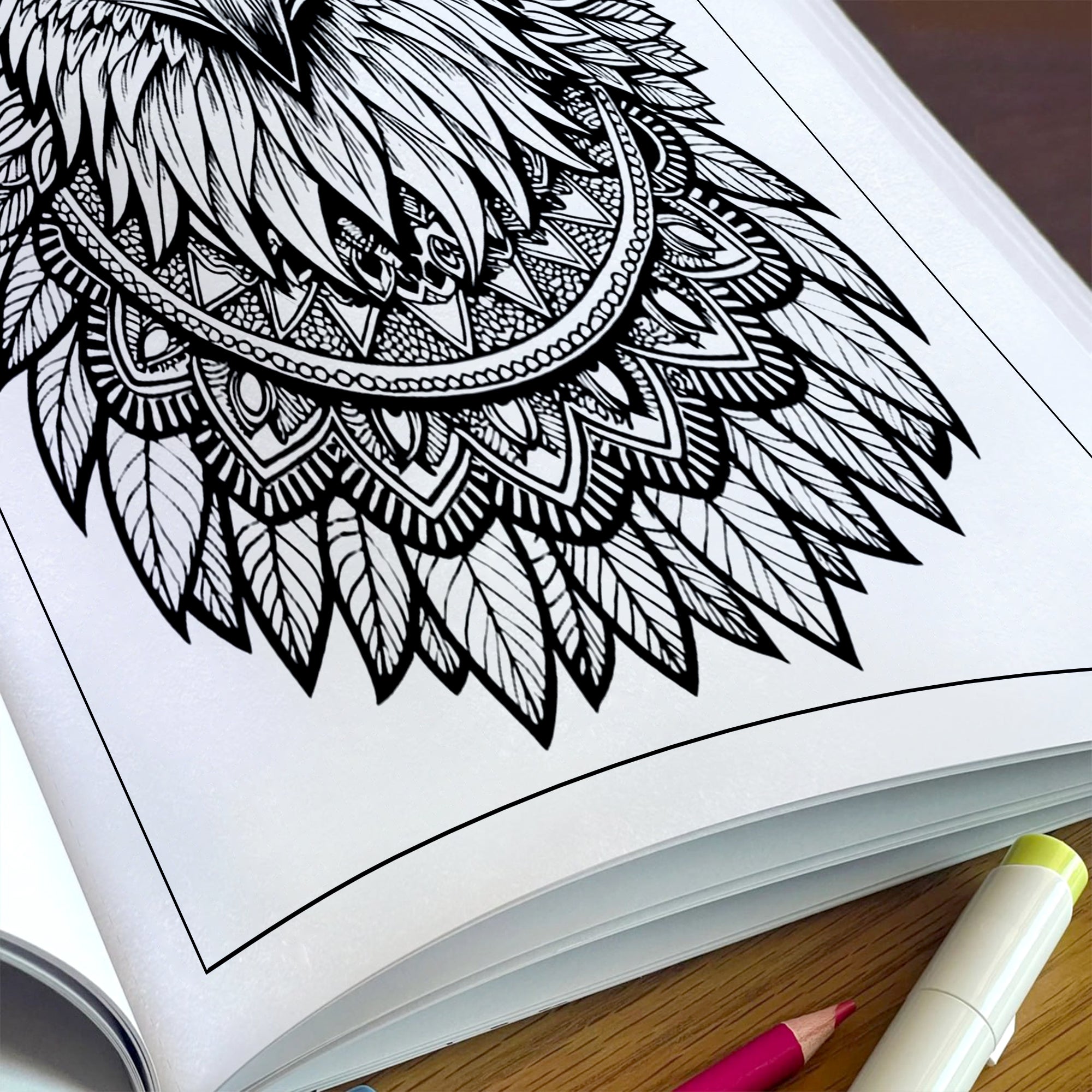 Wings of Power Coloring Pages – 48 Intricate Mandala Eagle Designs for Adults