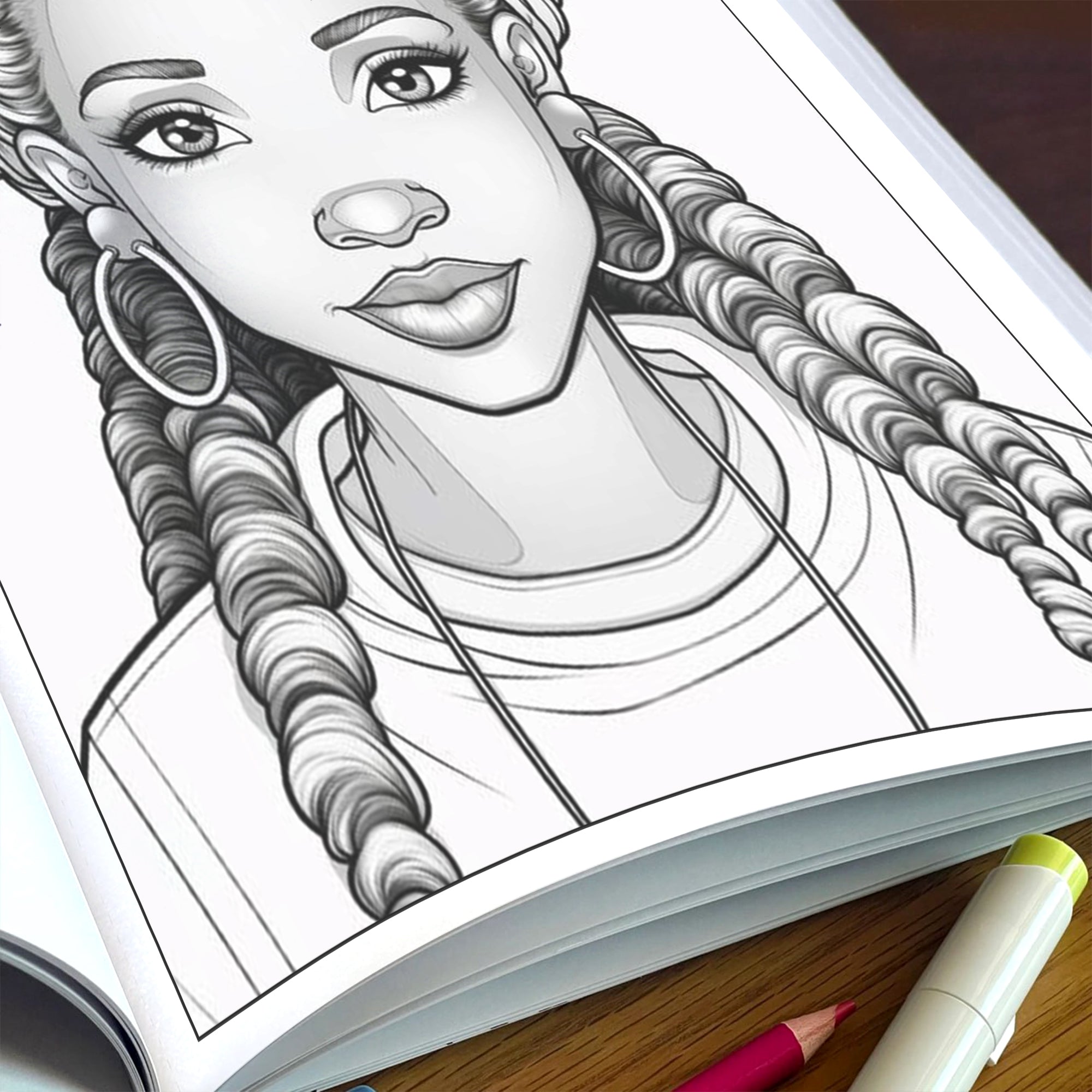 Radiant Roots – Black Girl Coloring Pages – 48 Pages – Braids, Curls, Crowns – For Kids