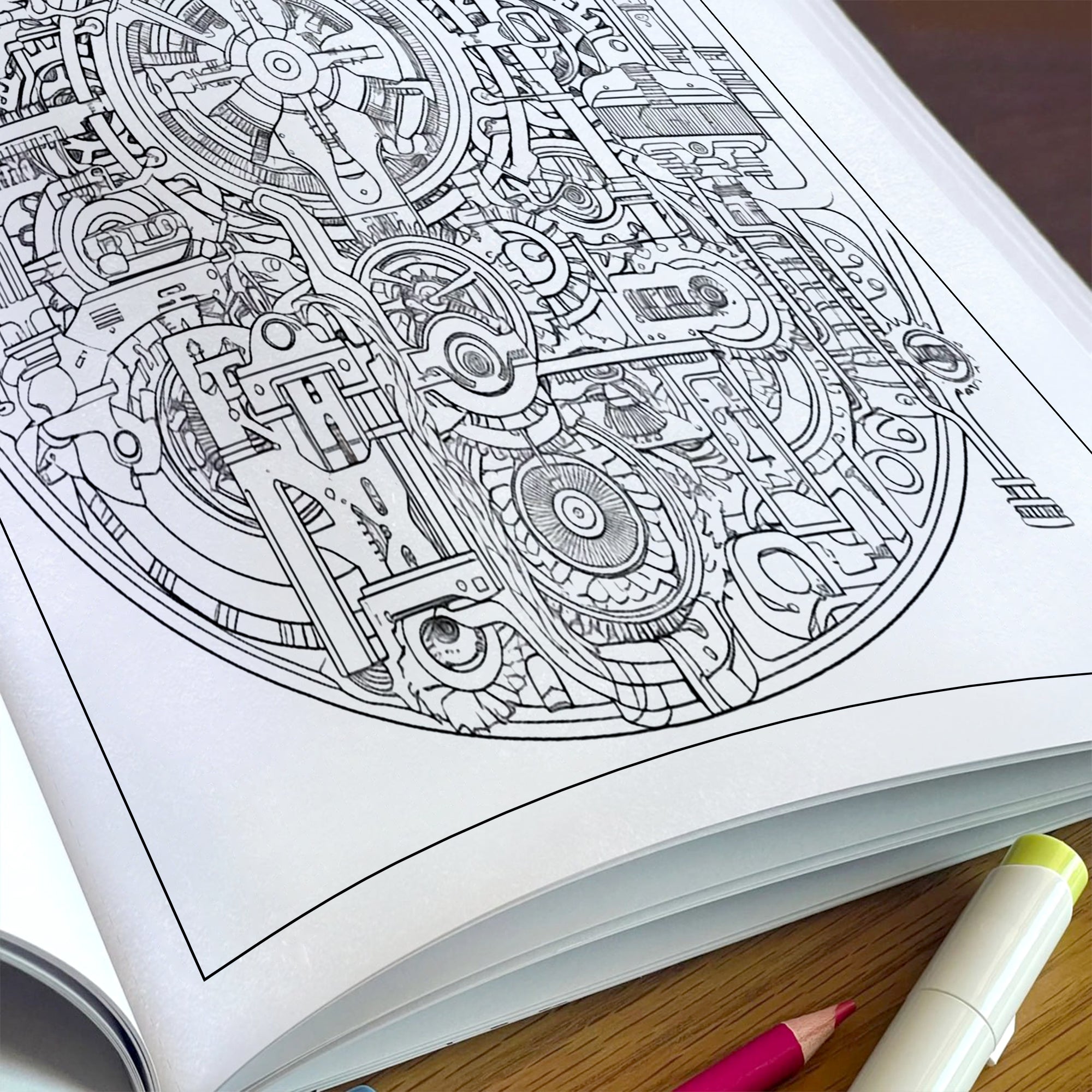 Plumbing Patterns – Plumbing Mandala Coloring Pages – 48 Pages – Complex Pipework and Engineering Designs – For Adults