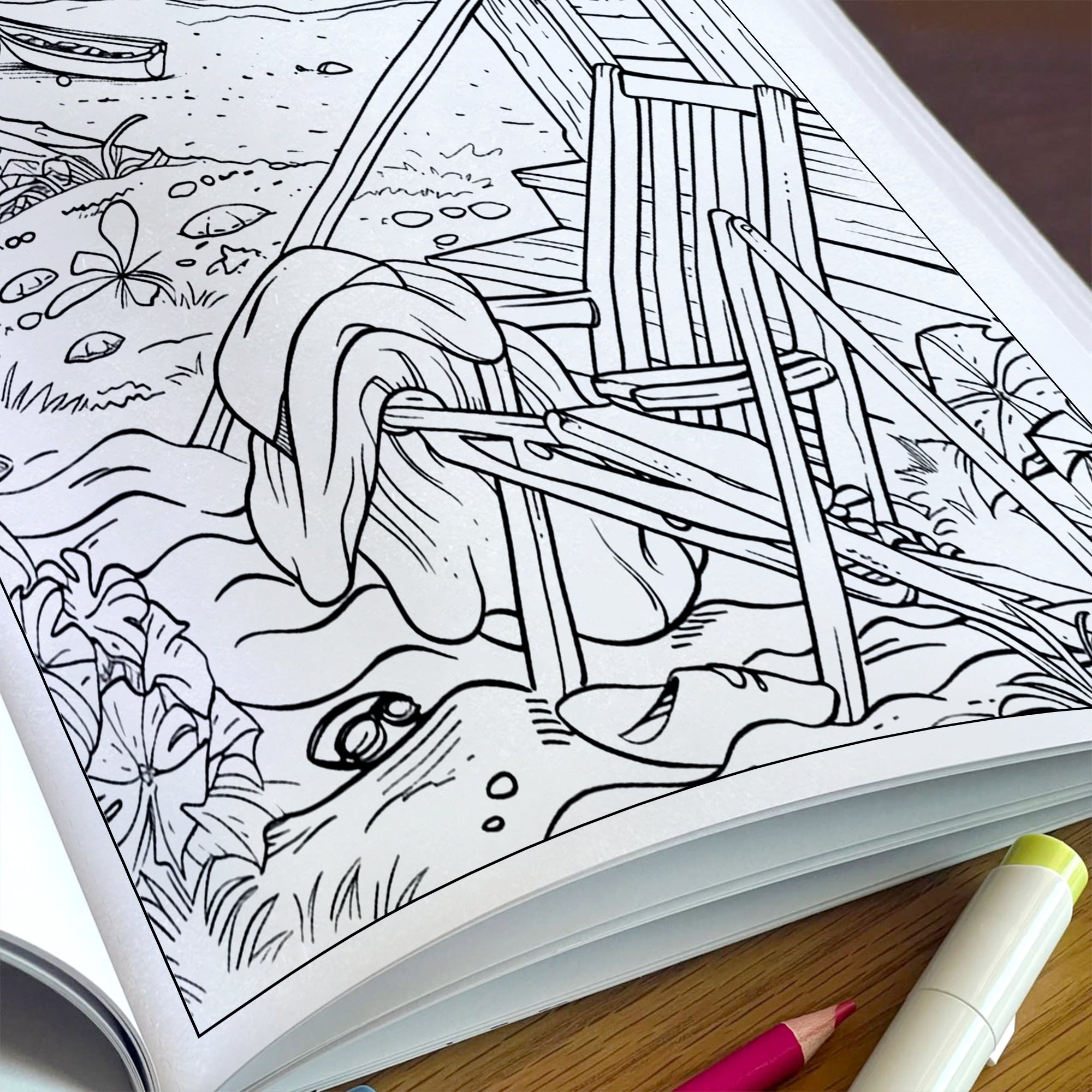 Relaxing Hawaii Shores Coloring Pages – 48 Serene Coastal Views for Adults