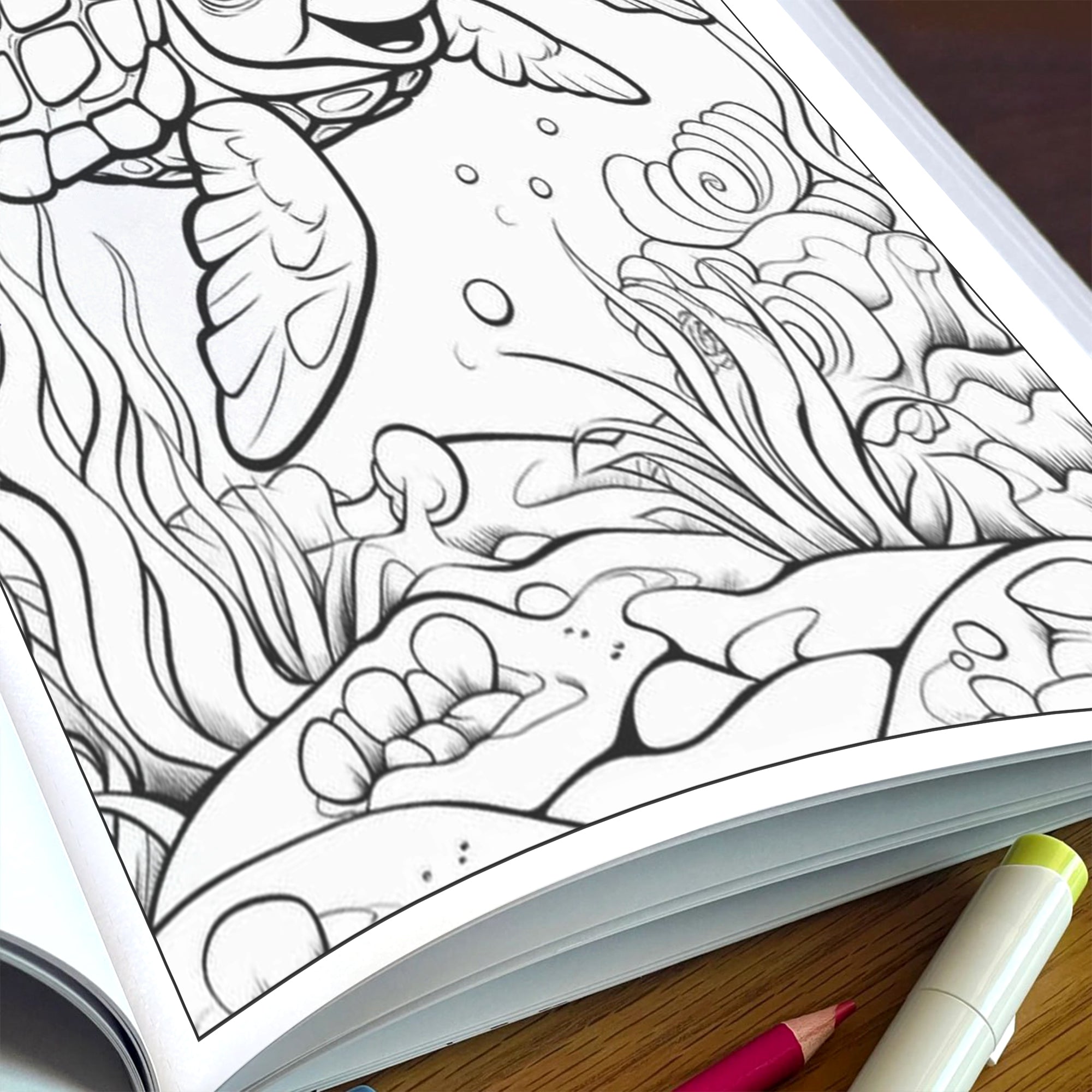 Ocean Animal Smiles  – Animal Coloring Pages – 48 Pages – Cute Sea Creatures, Whales, Turtles & Jellyfish – For Kids