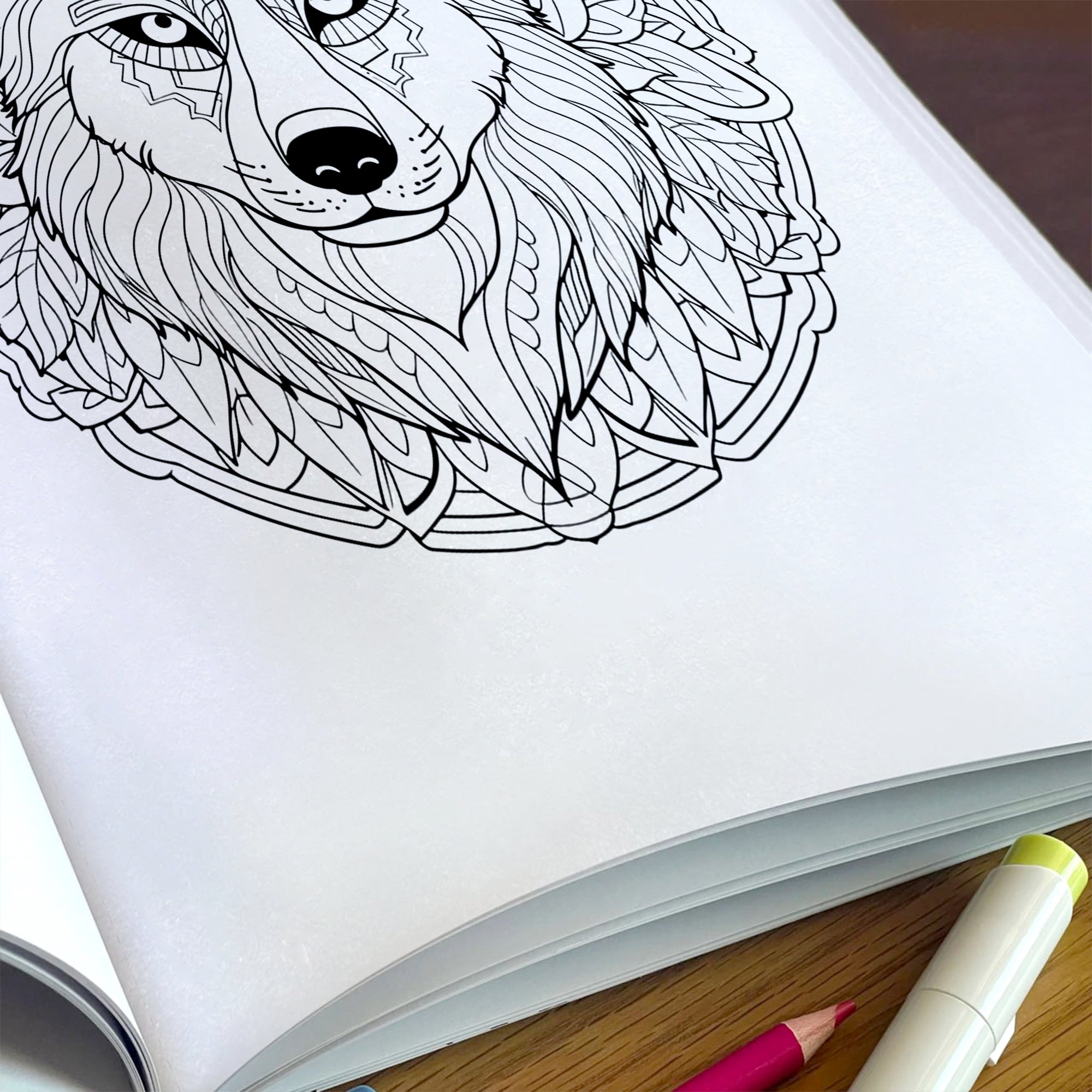 Mystic Wolves Mandala Coloring Pages – 48 Intricate Designs for Adults