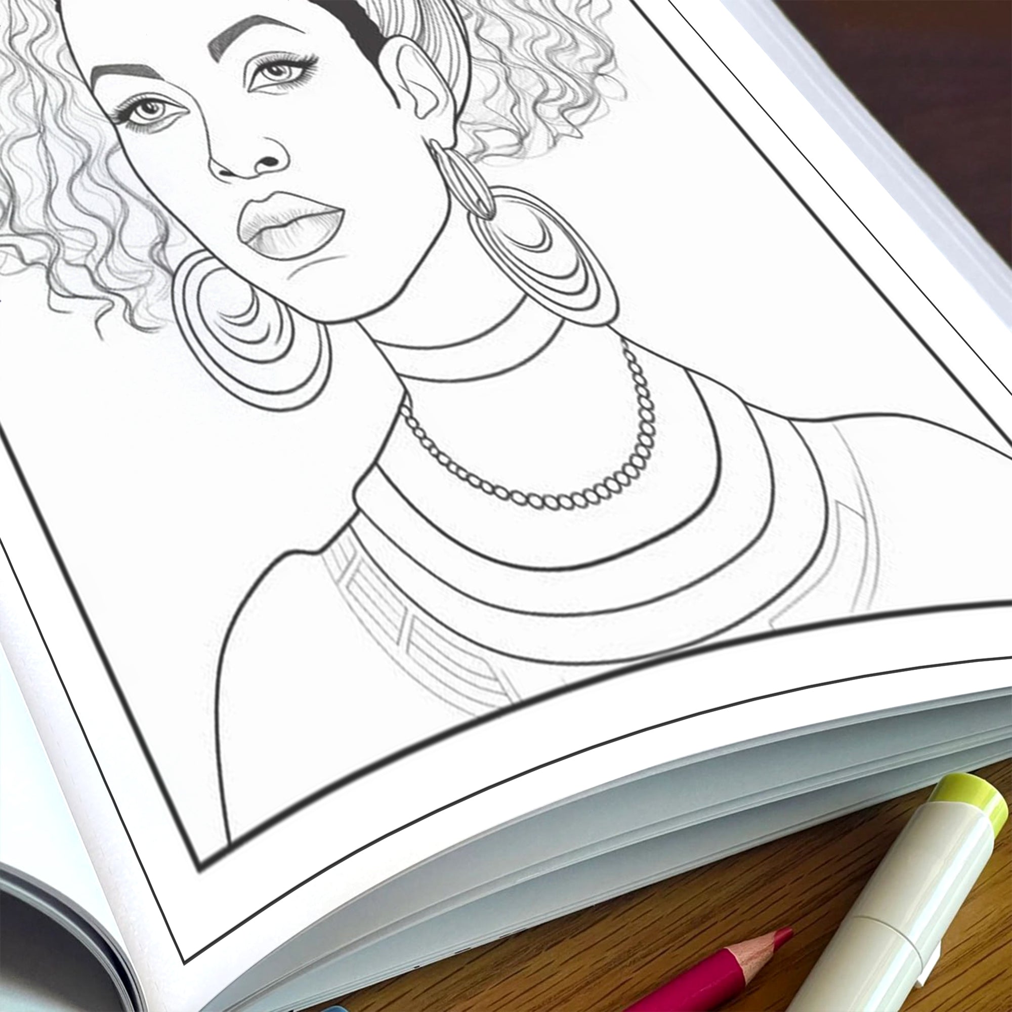 Braided Grace – Black Girls Coloring Pages – 48 Pages – Afrocentric Fashion & Hairstyles for Adults